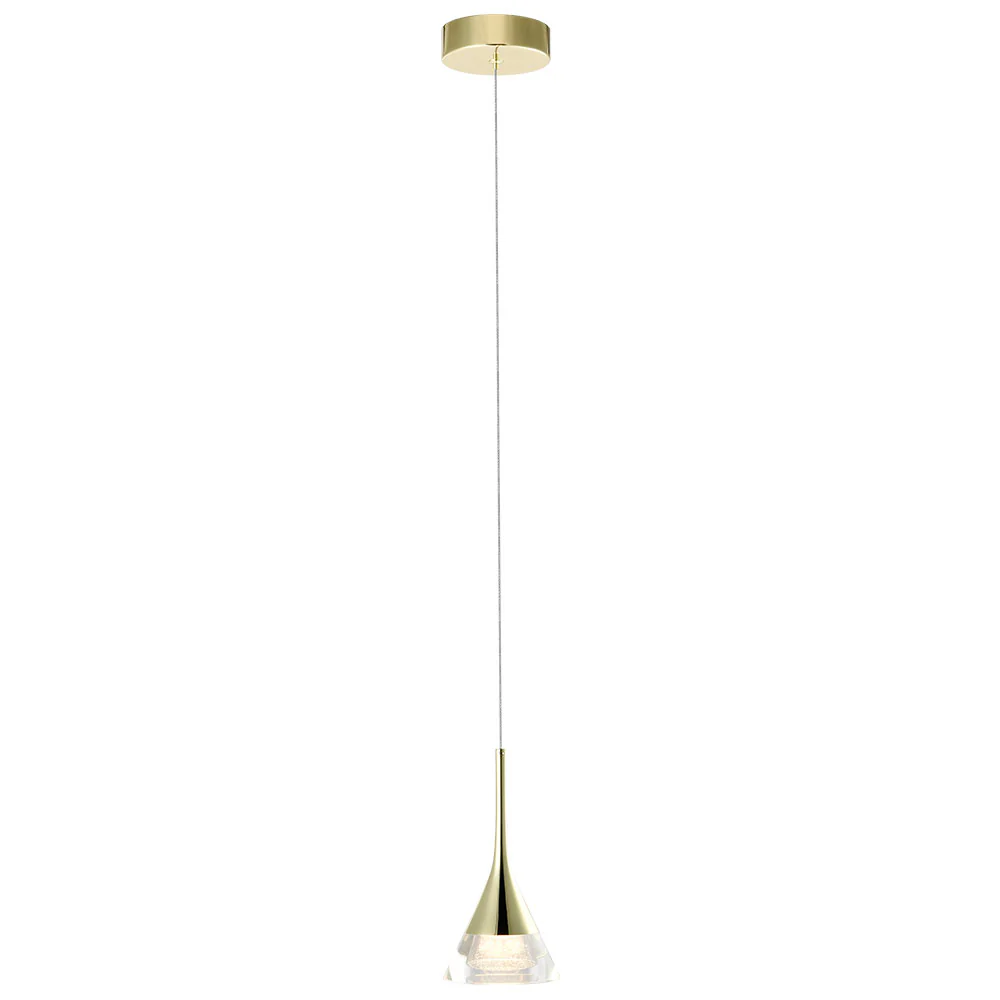 VONN Artisan Amalfi VAP2211GL 4.75" Integrated LED ETL Certified Height Adjustable Pendant w/ Cone Shade, Gold - Image 8