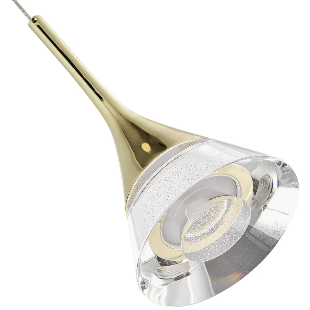VONN Artisan Amalfi VAP2211GL 4.75" Integrated LED ETL Certified Height Adjustable Pendant w/ Cone Shade, Gold - Image 9