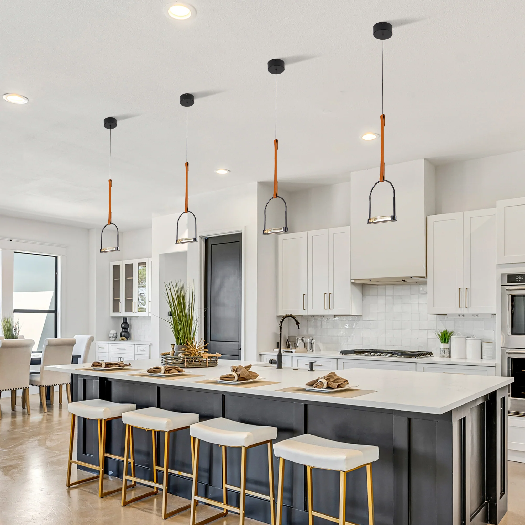 VONN Artisan Ravenna VAP2231BL 8" Integrated LED ETL Certified Height Adjustable Pendant with Glass Shade - Image 3