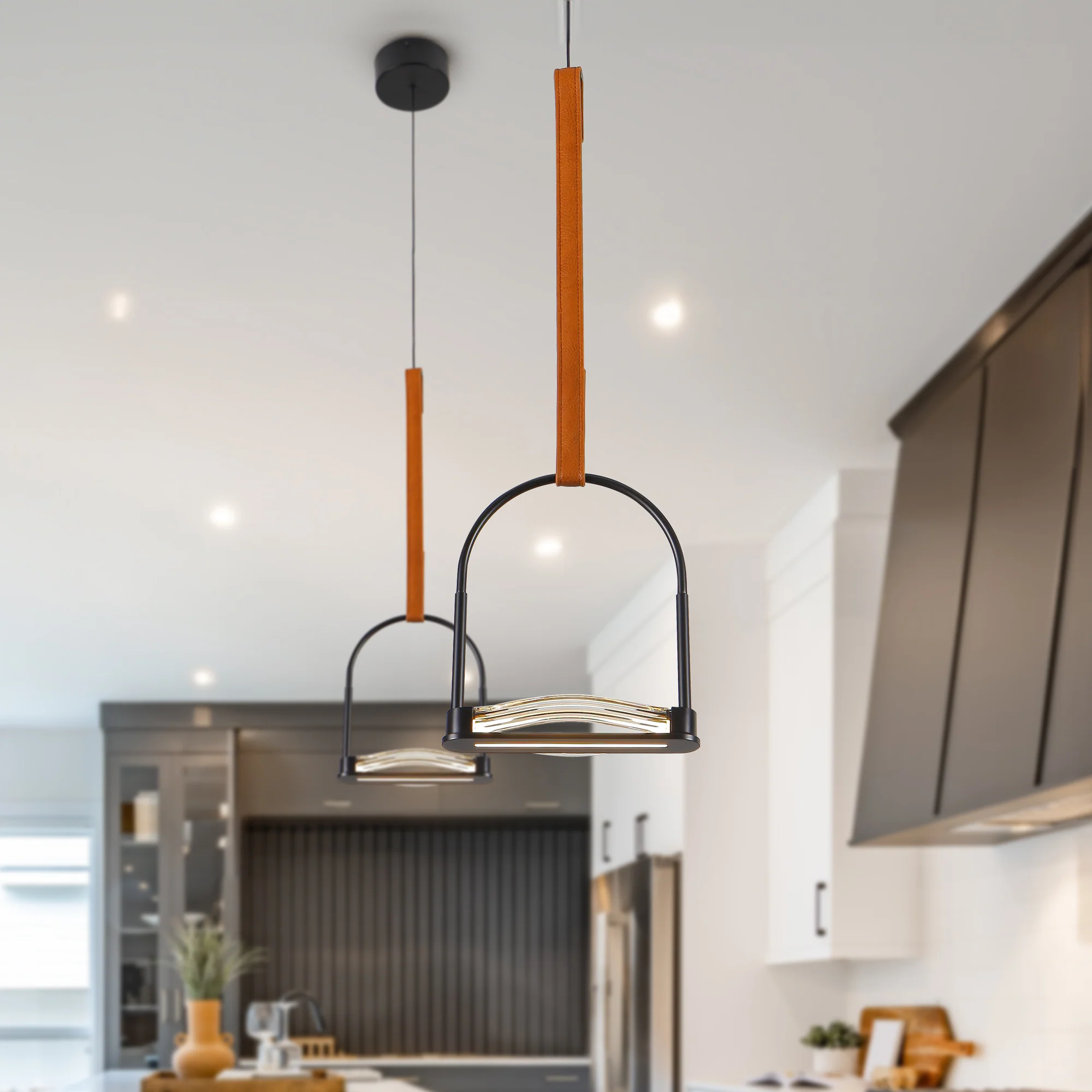 VONN Artisan Ravenna VAP2231BL 8" Integrated LED ETL Certified Height Adjustable Pendant with Glass Shade - Image 6