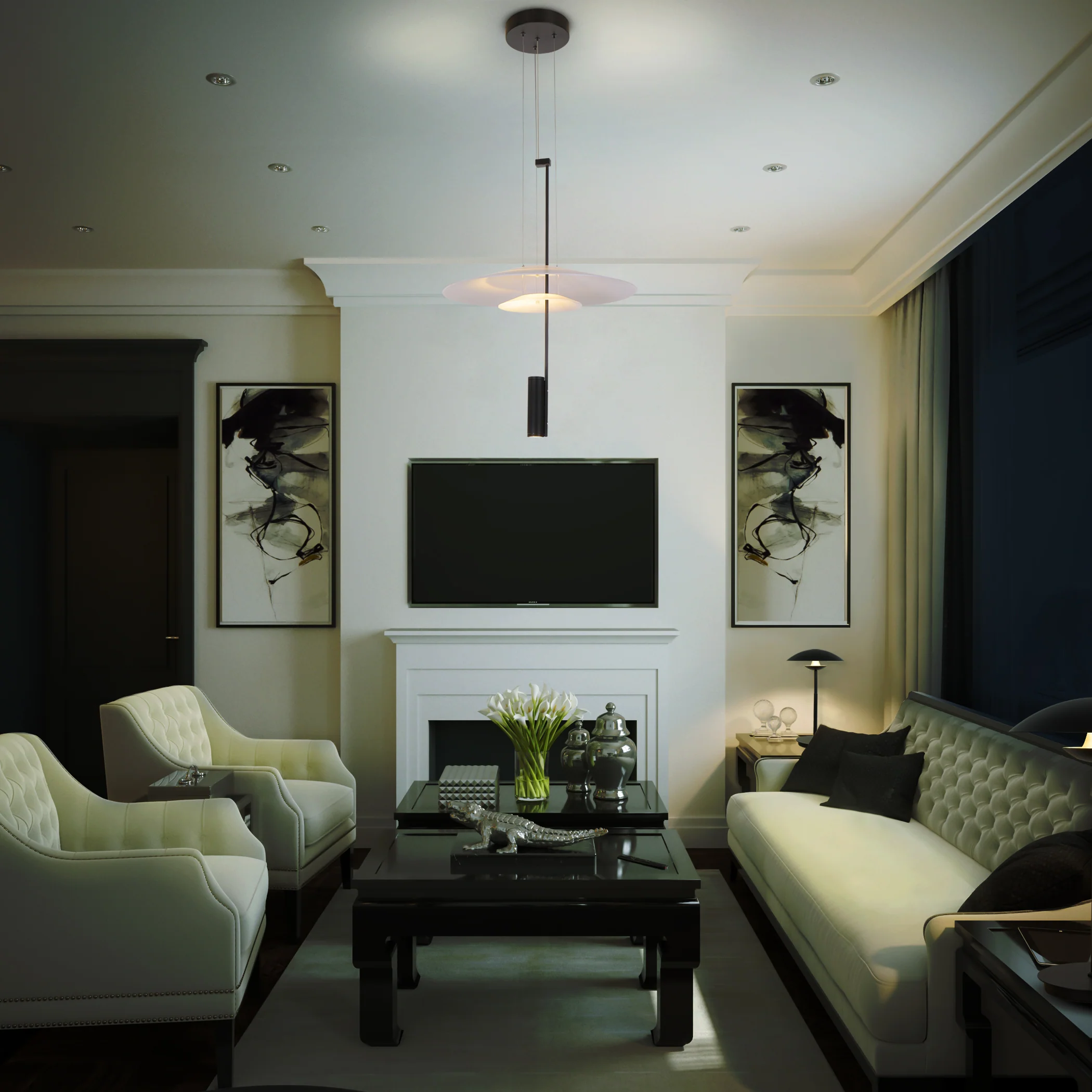 VONN Artisan Positano VAP2251BL 20" Integrated LED ETL Certified Height Adjustable Pendant Light in Black - Image 3
