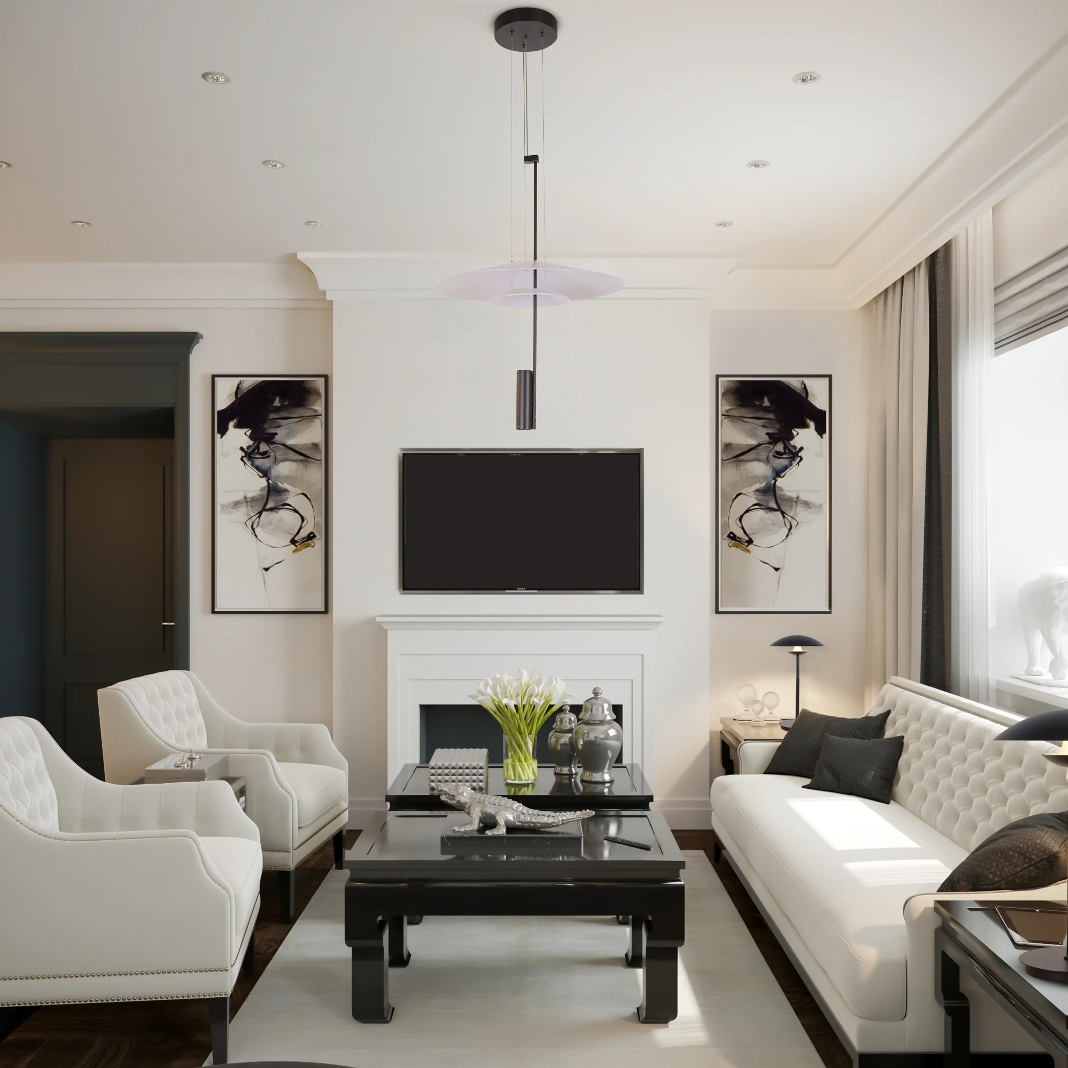 VONN Artisan Positano VAP2251BL 20" Integrated LED ETL Certified Height Adjustable Pendant Light in Black - Image 4