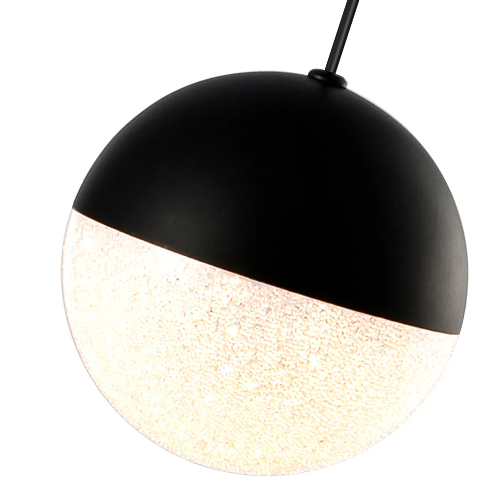 VONN Artisan Ravello VAP2281BL 5" Integrated LED ETL Certified Height Adjustable Pendant w/ Globe Shade, Black - Image 12