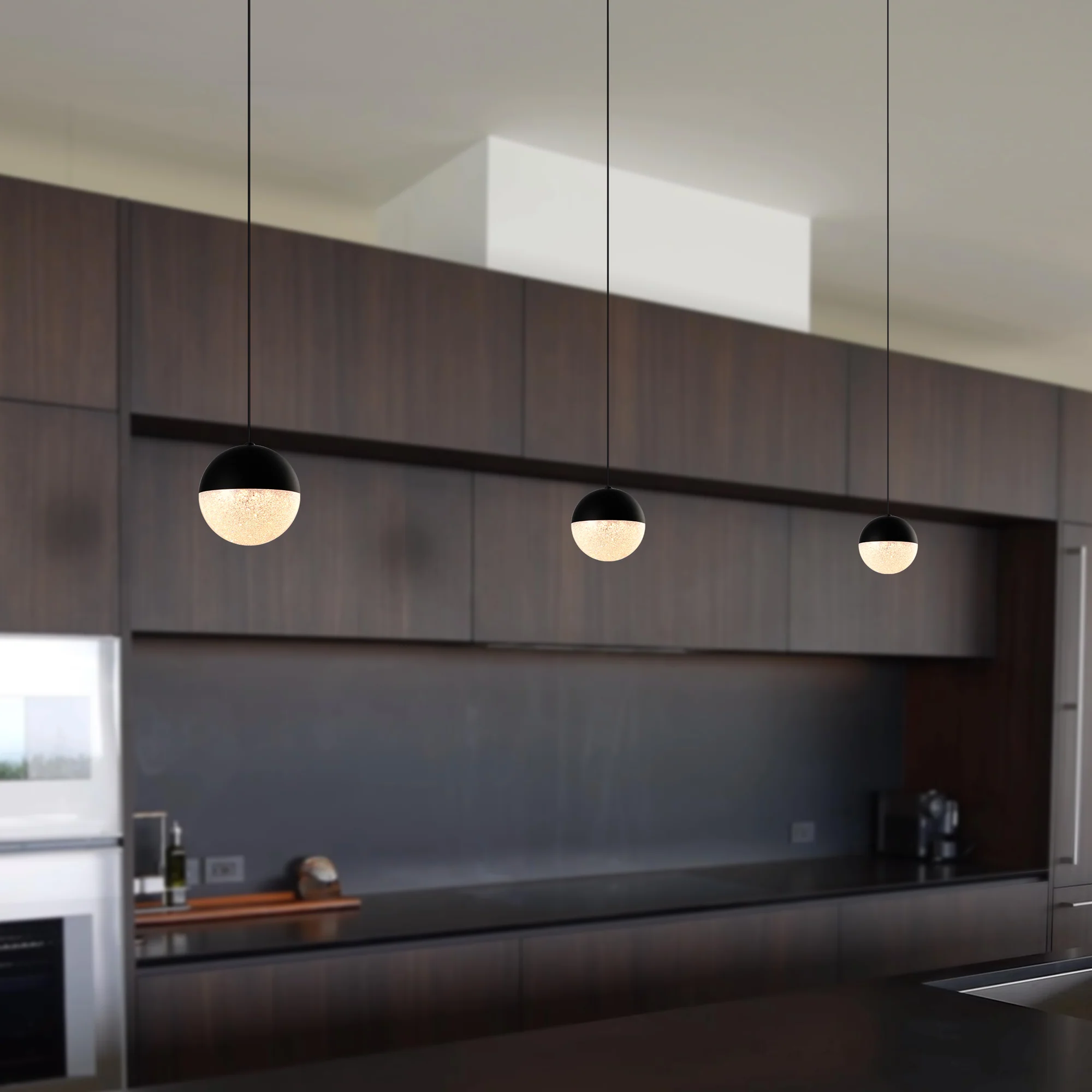 VONN Artisan Ravello VAP2281BL 5" Integrated LED ETL Certified Height Adjustable Pendant w/ Globe Shade, Black - Image 5