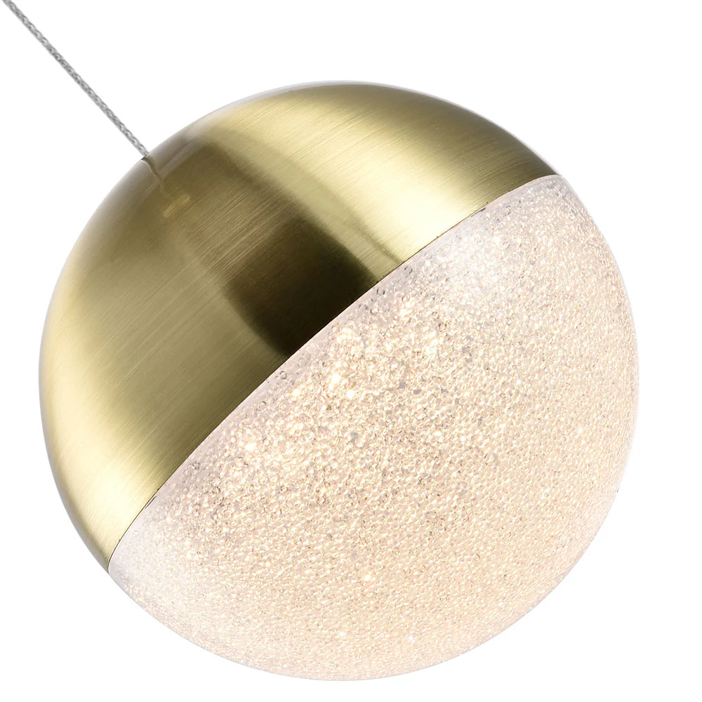 VONN Artisan Ravello VAP2281BRS 5" Integrated LED ETL Certified Height Adjustable Pendant w/ Globe Shade, Brass - Image 10