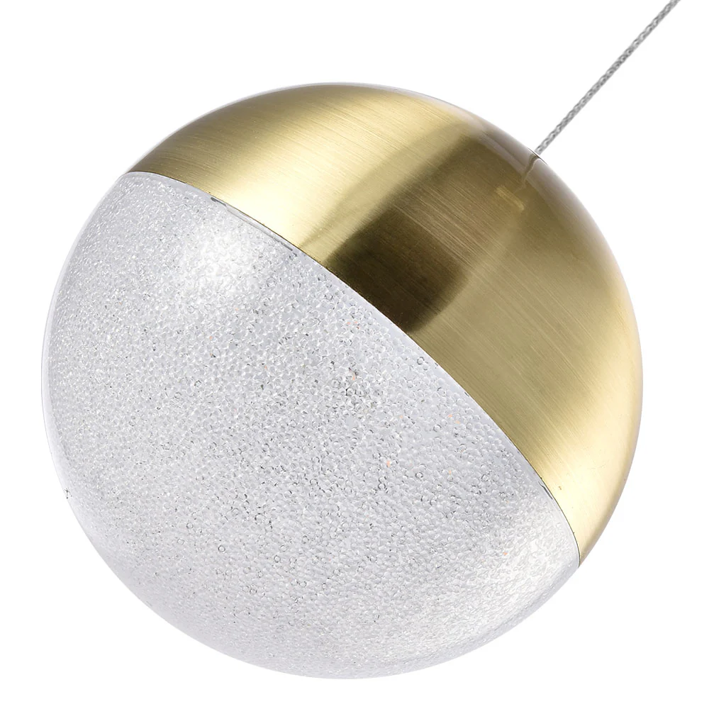 VONN Artisan Ravello VAP2281BRS 5" Integrated LED ETL Certified Height Adjustable Pendant w/ Globe Shade, Brass - Image 11