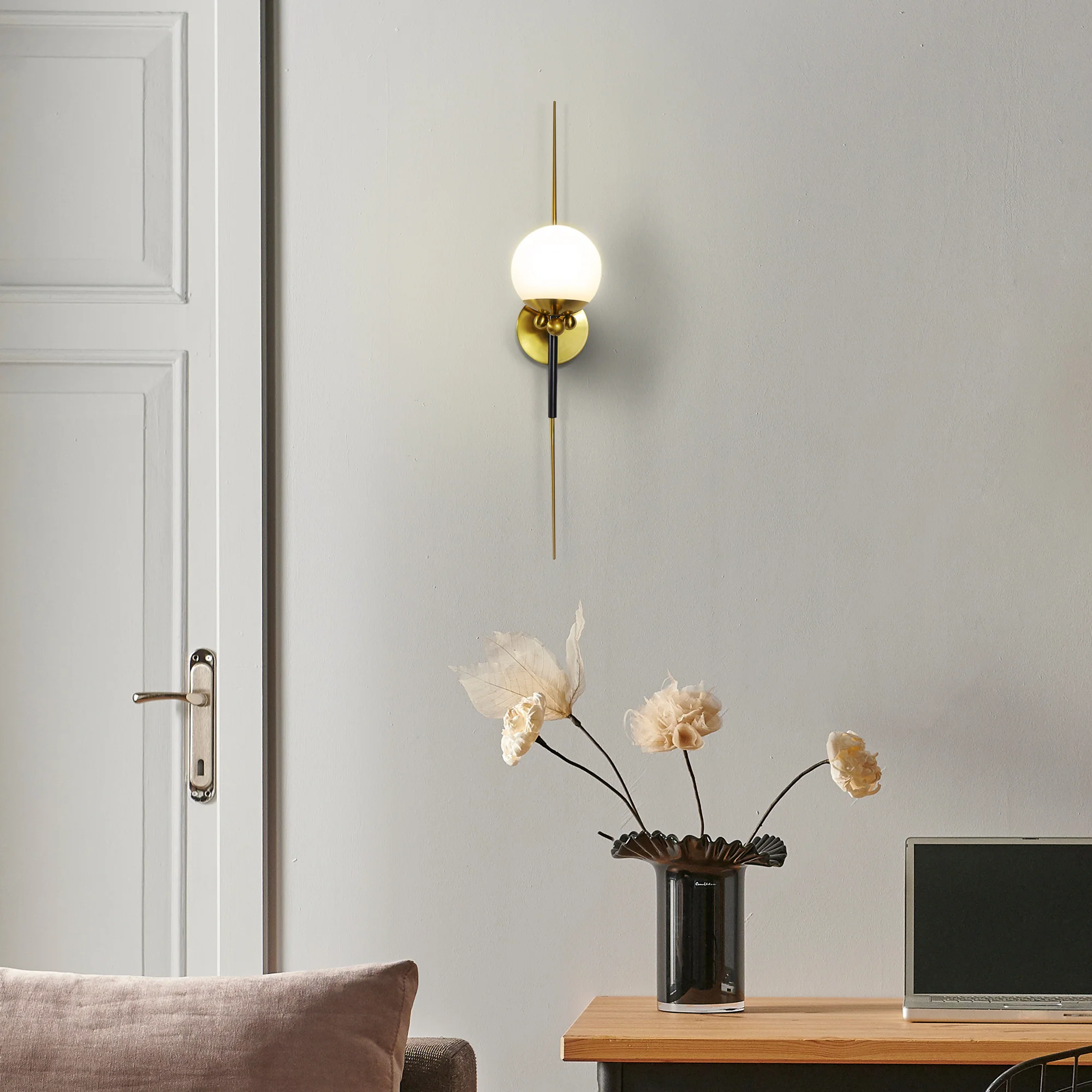 VONN Artisan Chianti VAW1121AB 30" Integrated LED ETL Certified Wall Sconce Light with Glass Shade - Image 3