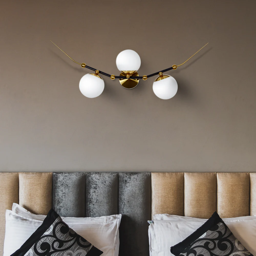 VONN Artisan Chianti VAW1123AB 39" Integrated LED ETL Certified Wall Sconce Light with 3 Glass Shades, Antique Brass - Image 2