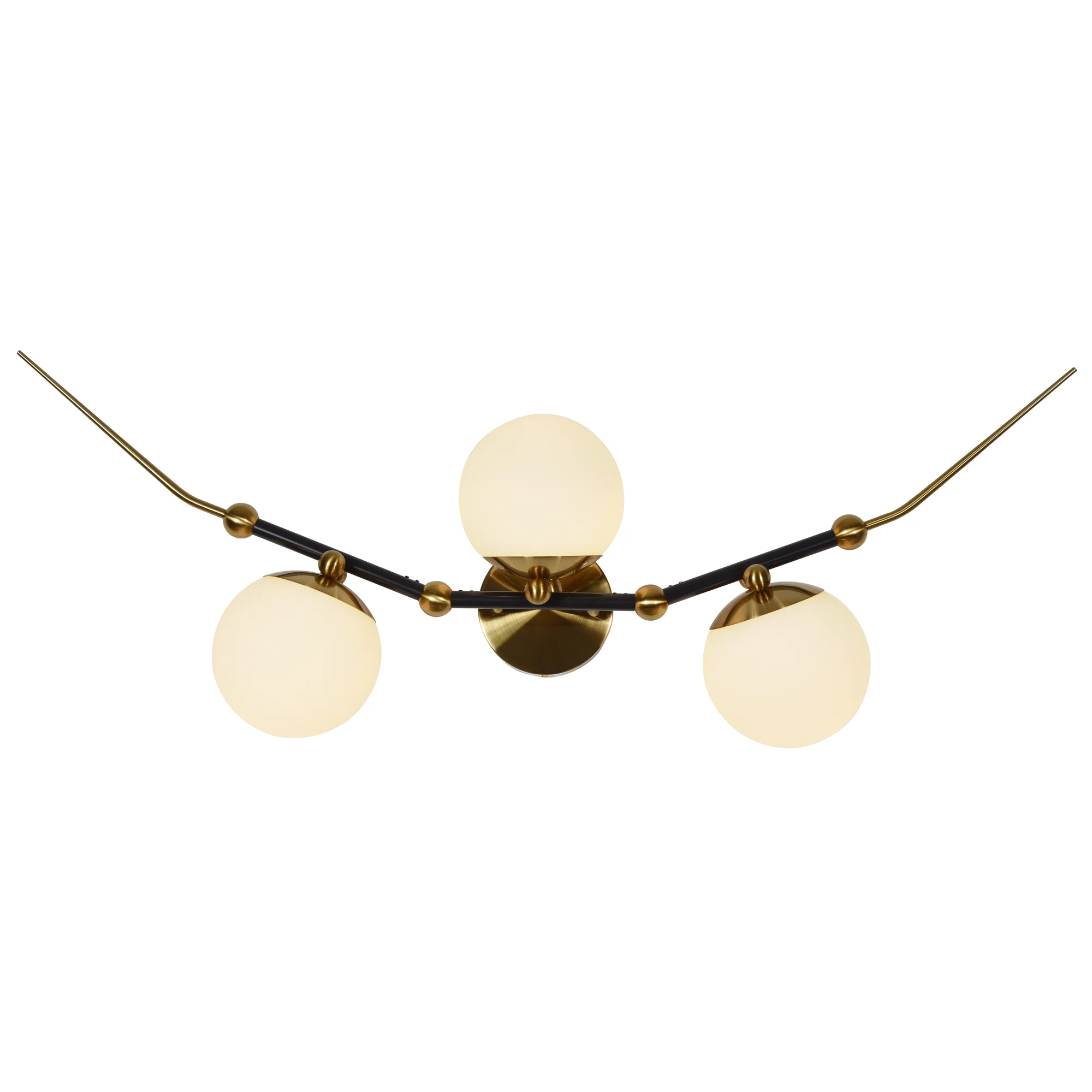 VONN Artisan Chianti VAW1123AB 39" Integrated LED ETL Certified Wall Sconce Light with 3 Glass Shades, Antique Brass - Image 8