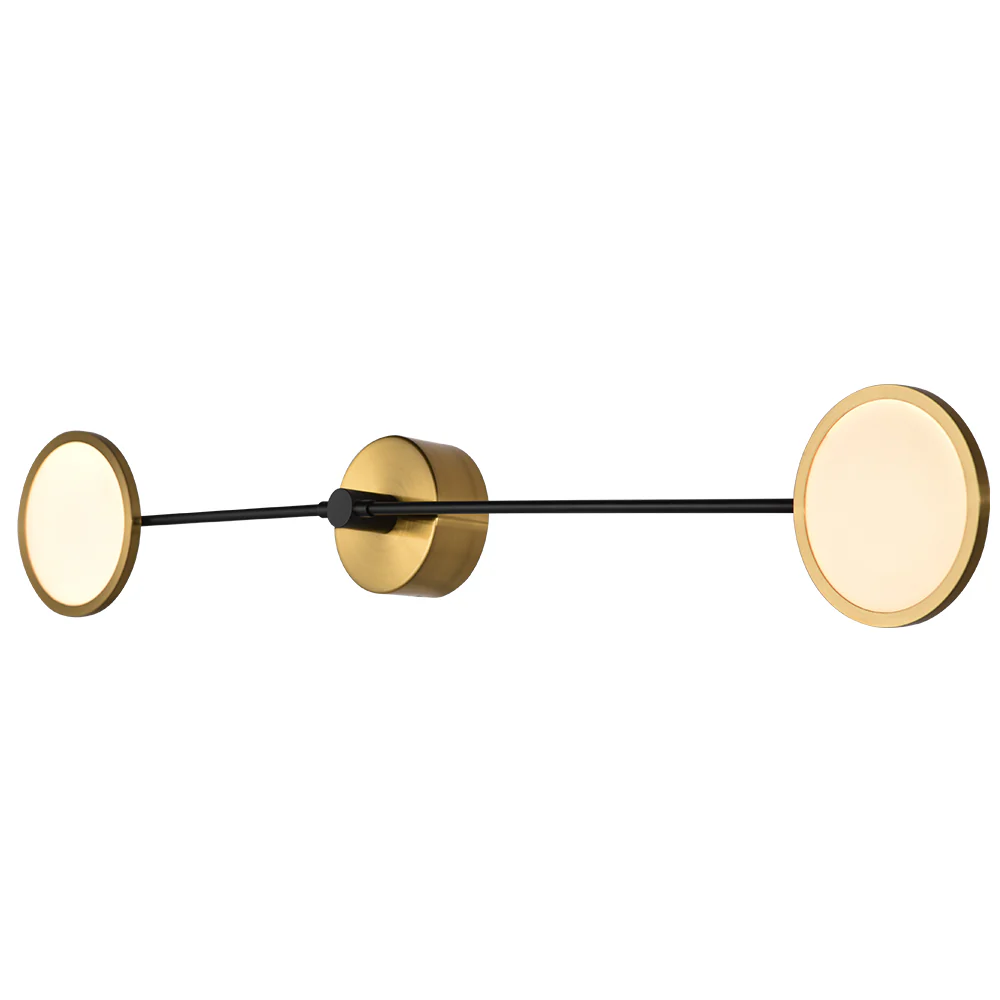 VONN Artisan Torino VAW1192AB 39" Integrated LED ETL Certified Wall Sconce, Rotating LED Circular Disks, Antique Brass - Image 3
