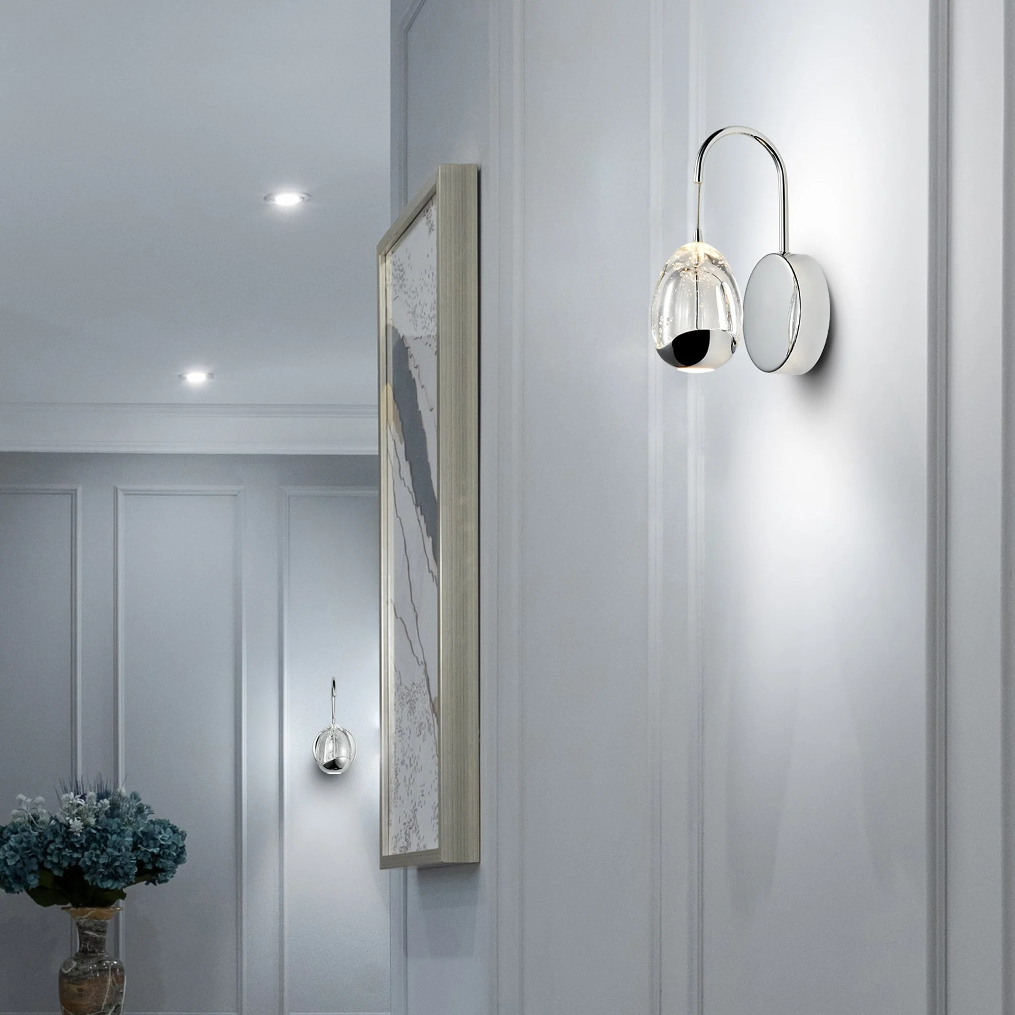 VONN Artisan Venezia VAW1201CH 5" Integrated LED ETL Certified Wall Sconce Light with Clear Glass Shade, Chrome - Image 3