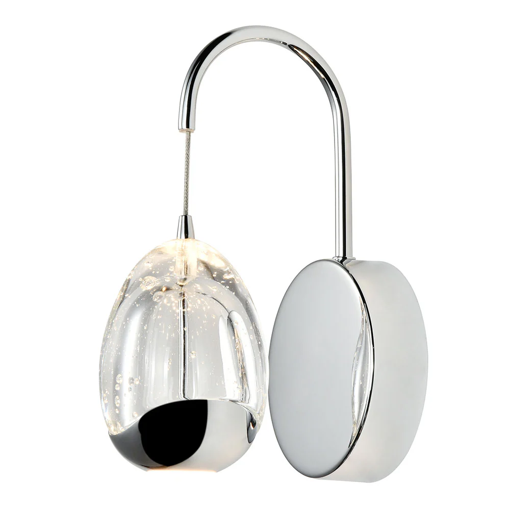 VONN Artisan Venezia VAW1201CH 5" Integrated LED ETL Certified Wall Sconce Light with Clear Glass Shade, Chrome - Image 6