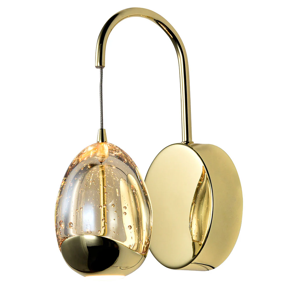 VONN Artisan Venezia VAW1201GL 5" Integrated LED ETL Certified Wall Sconce Light with Glass Shade, Gold - Image 6