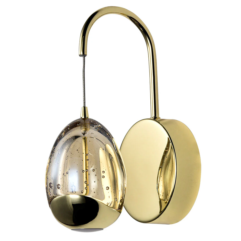 VONN Artisan Venezia VAW1201GL 5" Integrated LED ETL Certified Wall Sconce Light with Glass Shade, Gold - Image 7