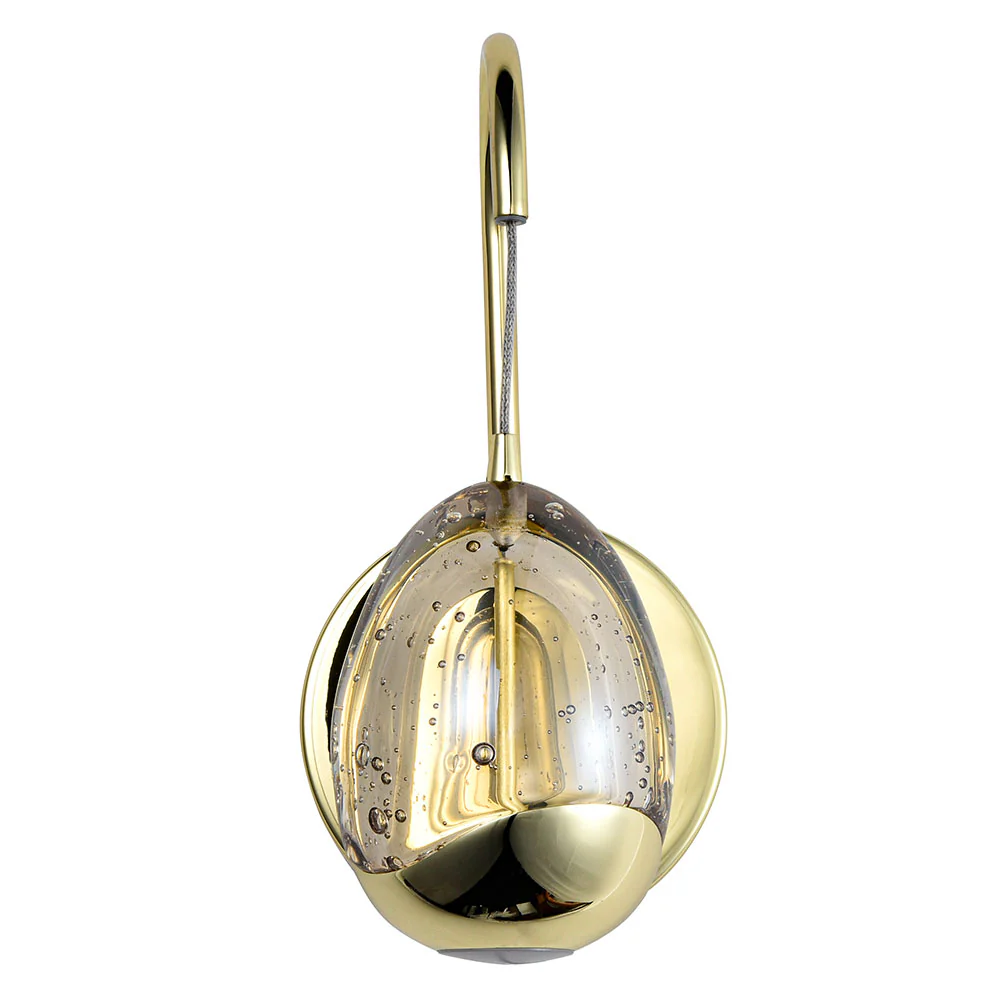 VONN Artisan Venezia VAW1201GL 5" Integrated LED ETL Certified Wall Sconce Light with Glass Shade, Gold - Image 8