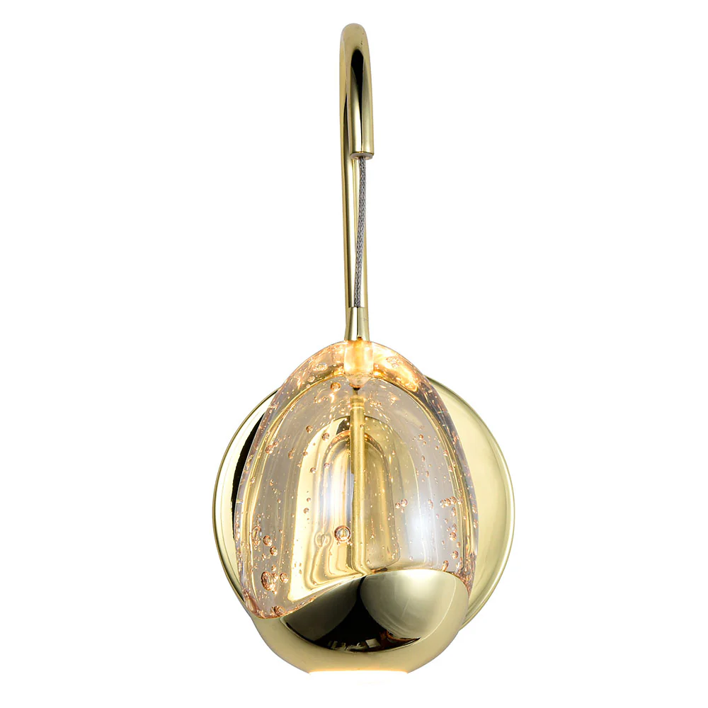 VONN Artisan Venezia VAW1201GL 5" Integrated LED ETL Certified Wall Sconce Light with Glass Shade, Gold - Image 9