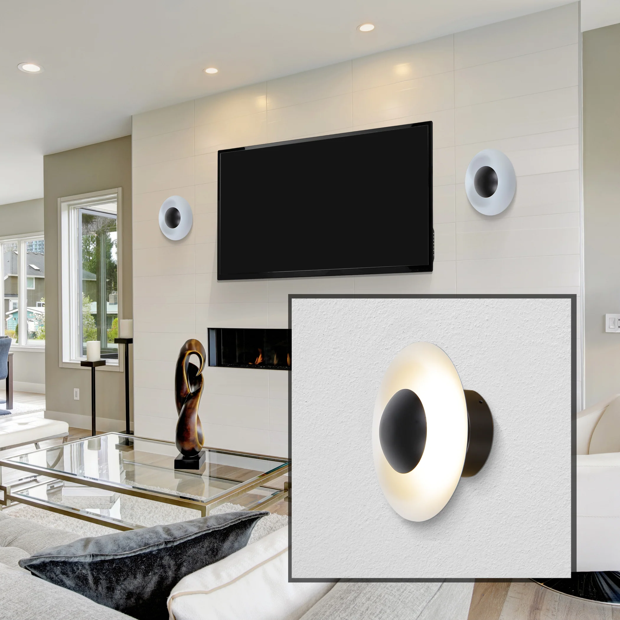 VONN Artisan Rimini VAW1261BL 10" Integrated LED ETL Certified Wall Sconce Lighting Fixture in Black - Image 3