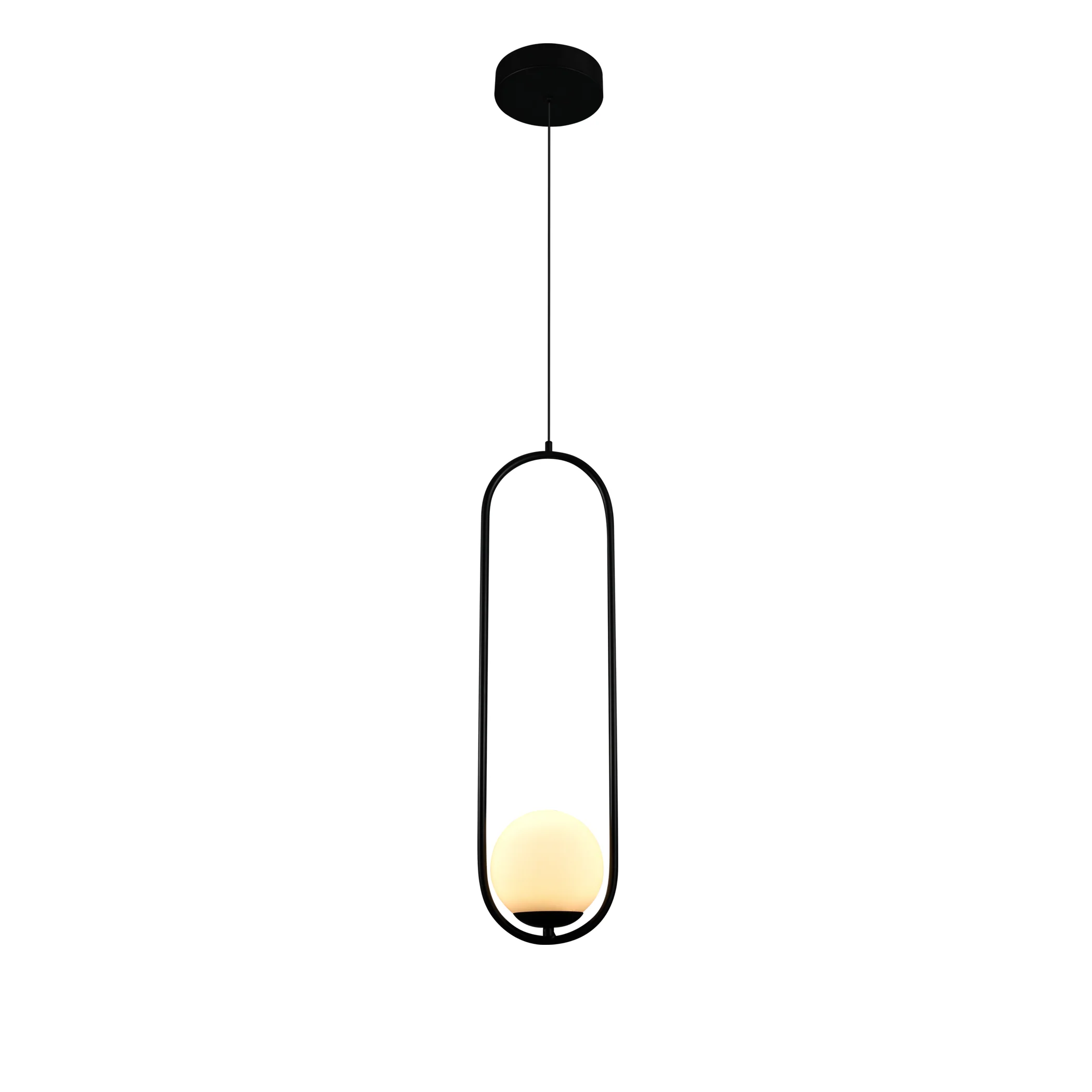 VONN Capri VCP2105BL 7" Integrated LED ETL Certified Height Adjustable Pendant with Glass Shade in Black - Image 7