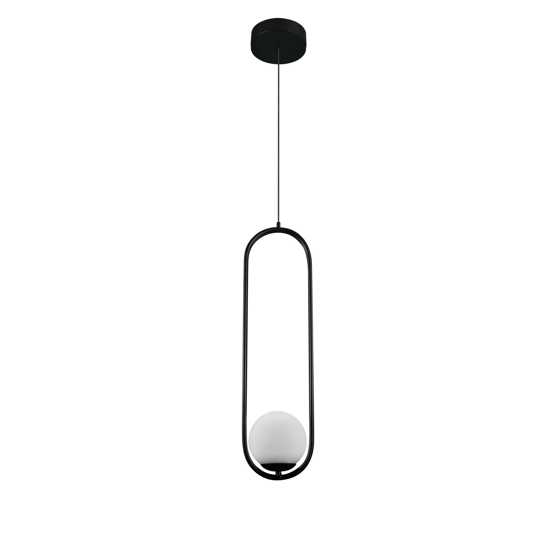 VONN Capri VCP2105BL 7" Integrated LED ETL Certified Height Adjustable Pendant with Glass Shade in Black - Image 8