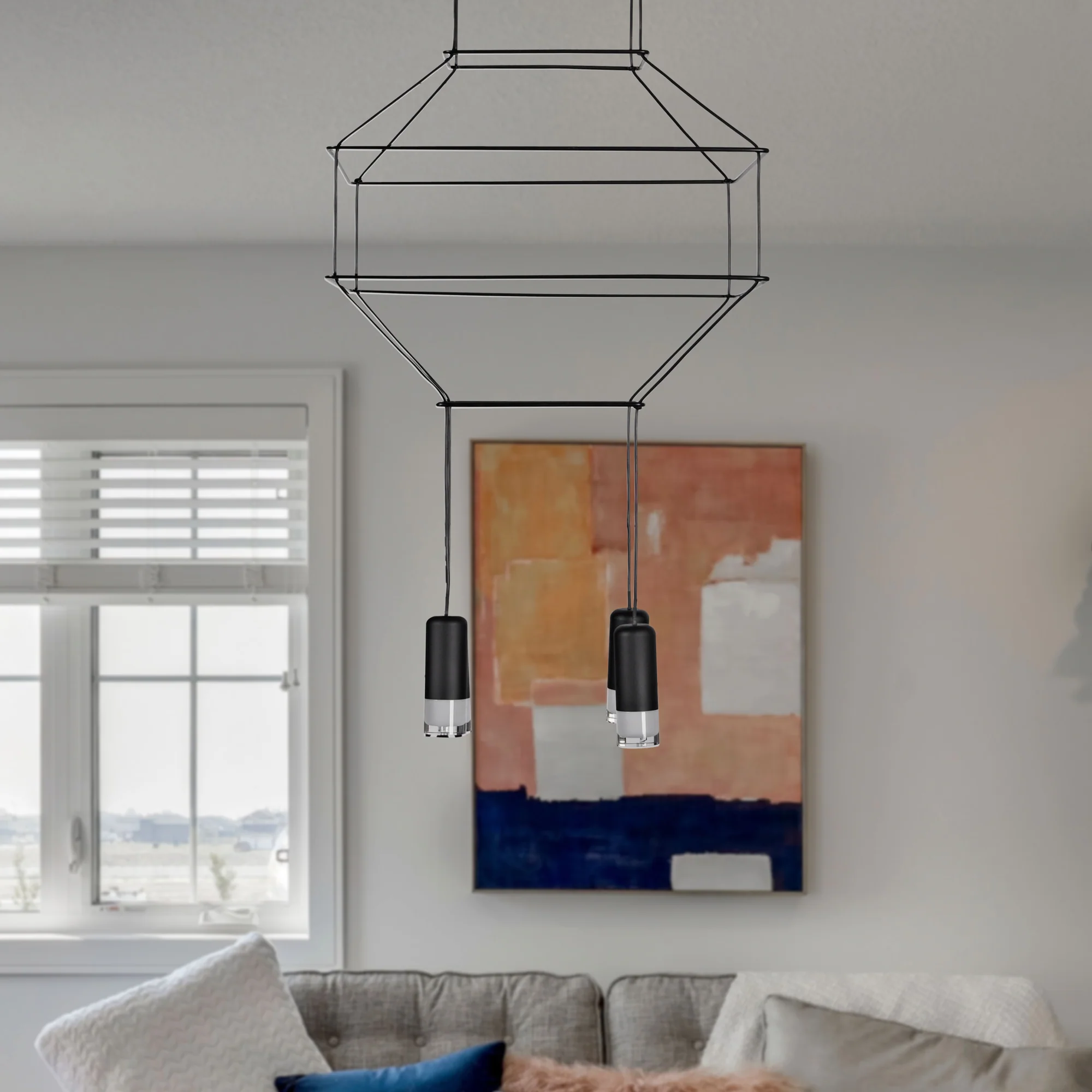 VONN Expression VEP28004BL 18" 4-Light ETL Certified Integrated LED Height Adjustable Pendant in Black - Image 4