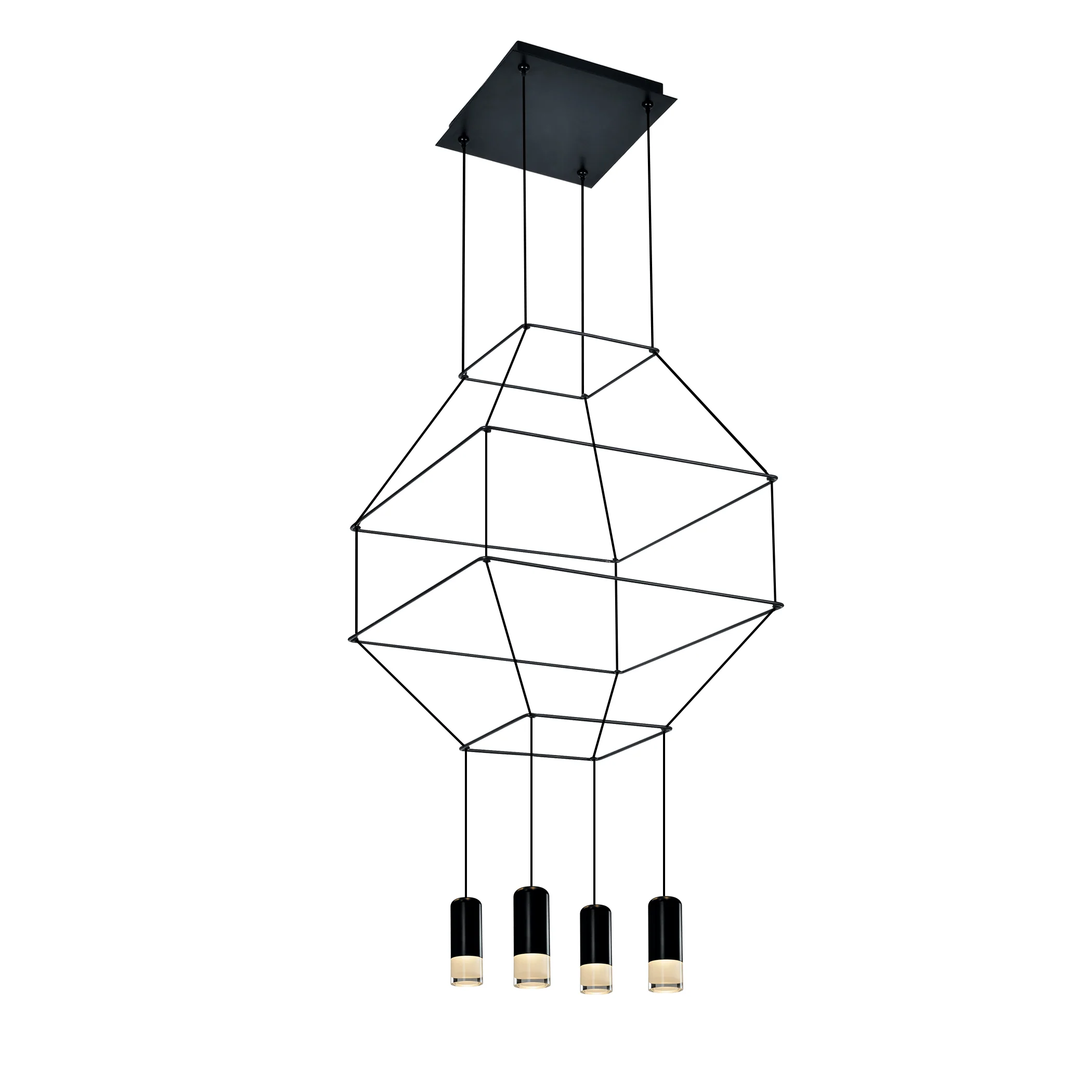 VONN Expression VEP28004BL 18" 4-Light ETL Certified Integrated LED Height Adjustable Pendant in Black - Image 8
