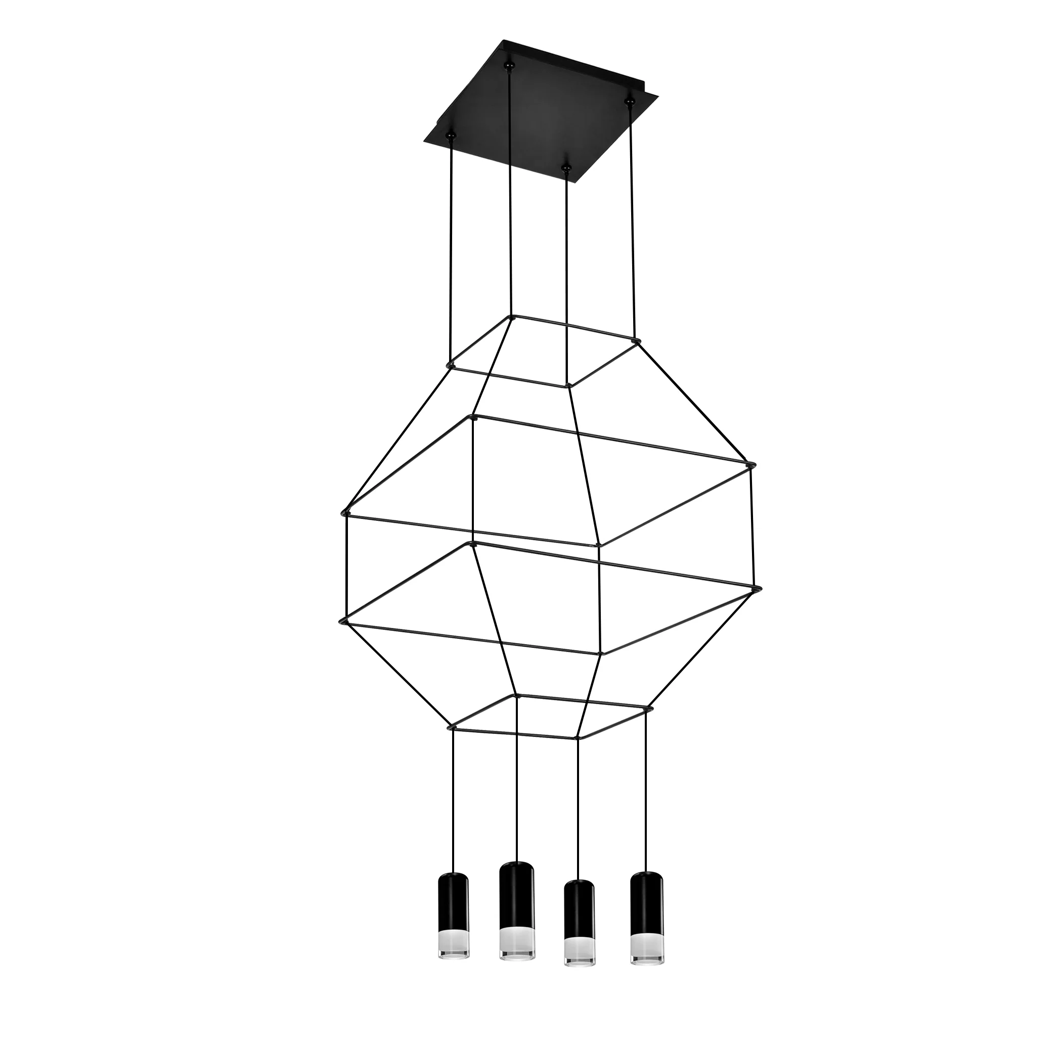 VONN Expression VEP28004BL 18" 4-Light ETL Certified Integrated LED Height Adjustable Pendant in Black - Image 9