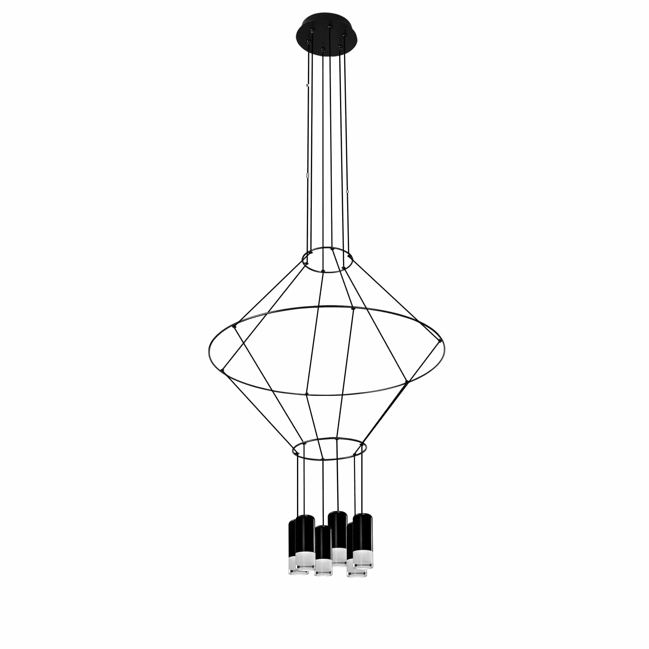 VONN Expression VEP28206BL 24" 6-Light ETL Certified Integrated LED Height Adjustable Pendant in Black - Image 10