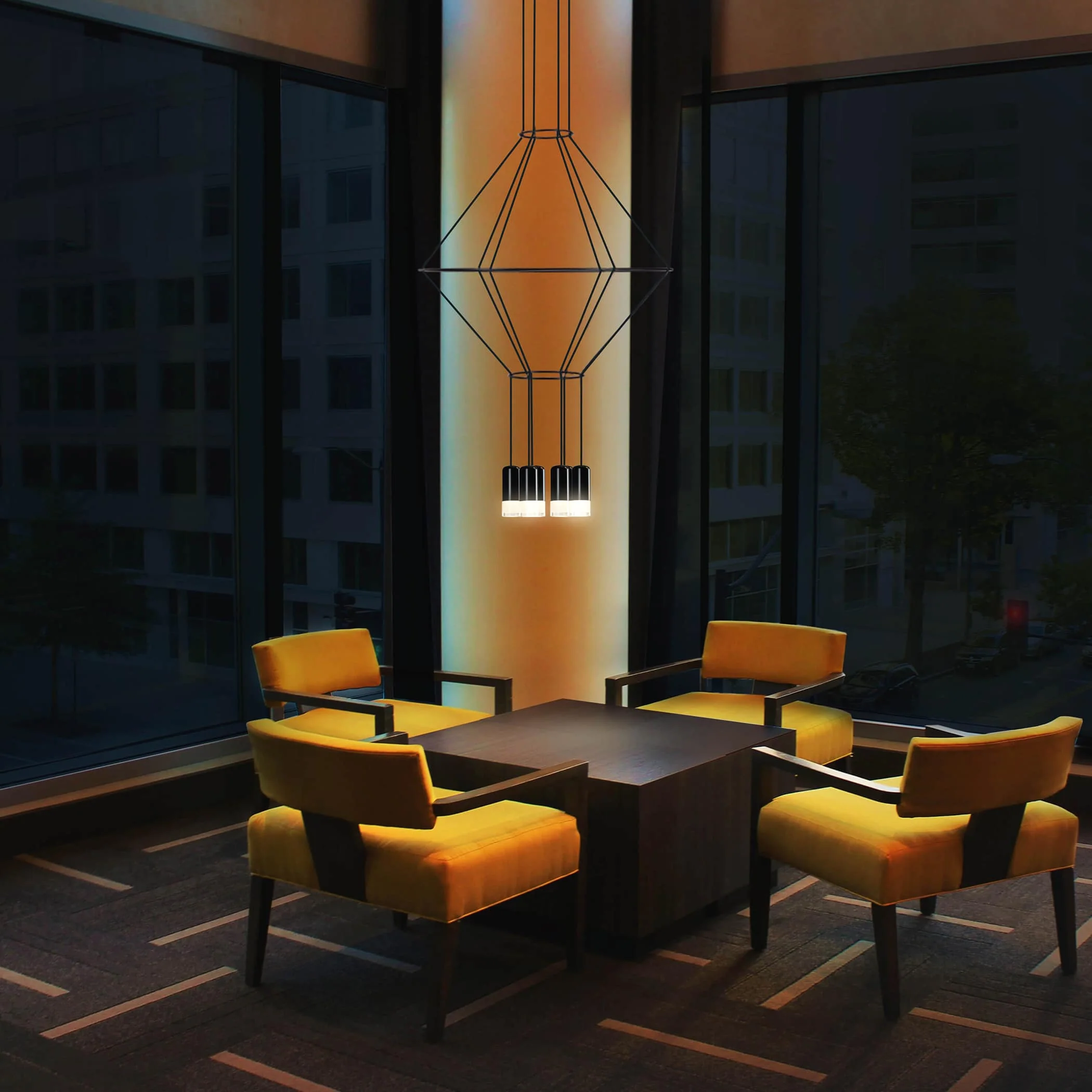 VONN Expression VEP28206BL 24" 6-Light ETL Certified Integrated LED Height Adjustable Pendant in Black - Image 5