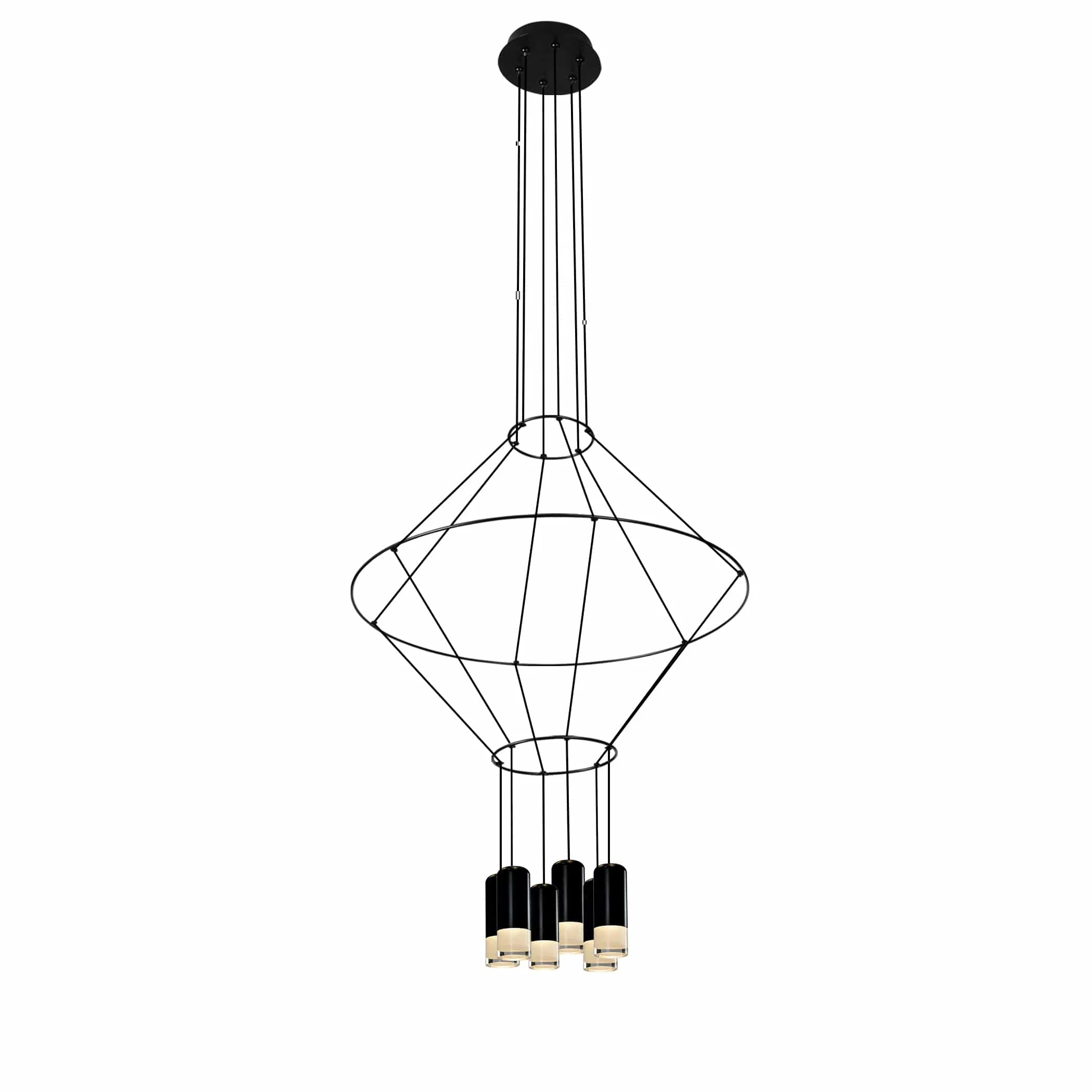 VONN Expression VEP28206BL 24" 6-Light ETL Certified Integrated LED Height Adjustable Pendant in Black - Image 9