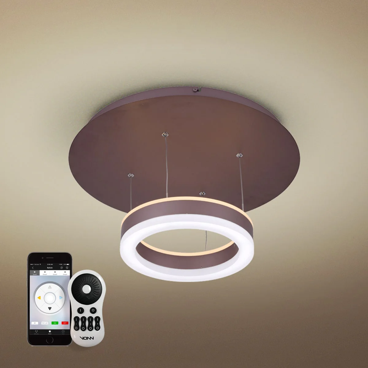 VONN Europa VHP26510ORB 11” WiFi-Enabled ETL Certified Tunable Color-Changing LED Pendant Ceiling Fixture - Image 10