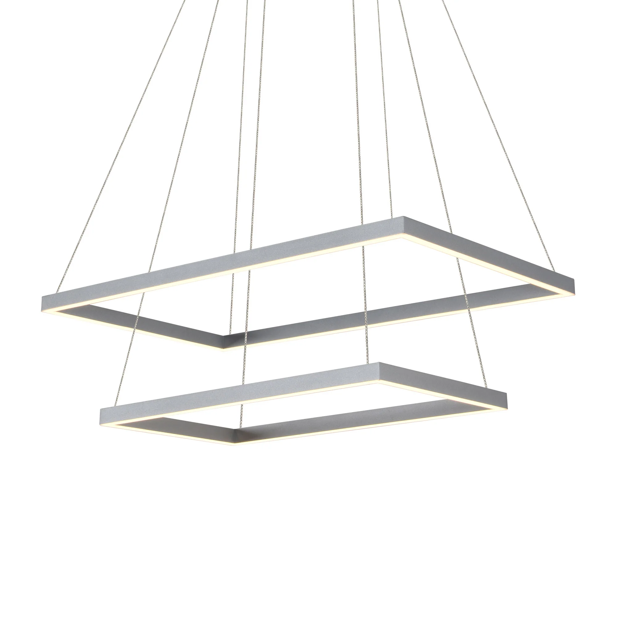 VONN Atria Duo VMC31710AL 29" Integrated LED ETL Certified Square Chandelier, Height Adjustable Silver Pendant - Image 5