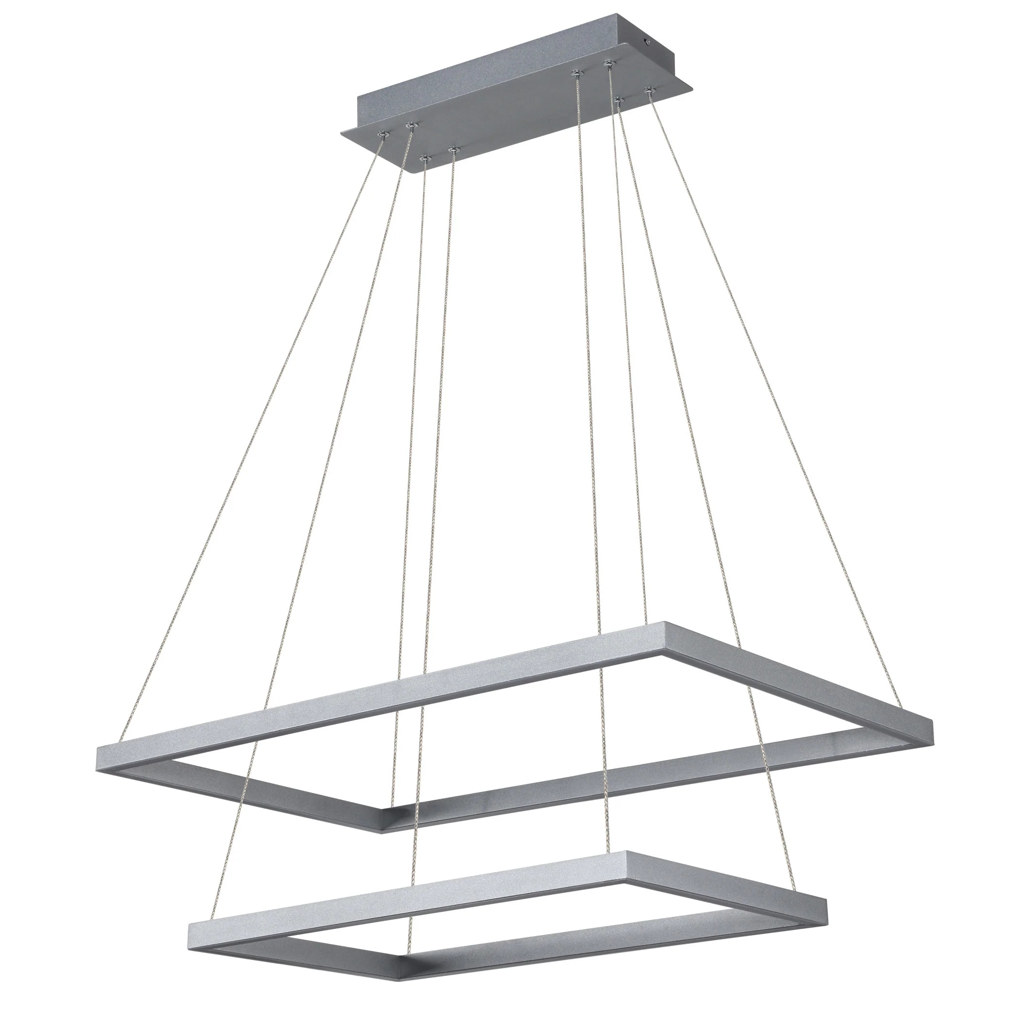 VONN Atria Duo VMC31710AL 29" Integrated LED ETL Certified Square Chandelier, Height Adjustable Silver Pendant - Image 6