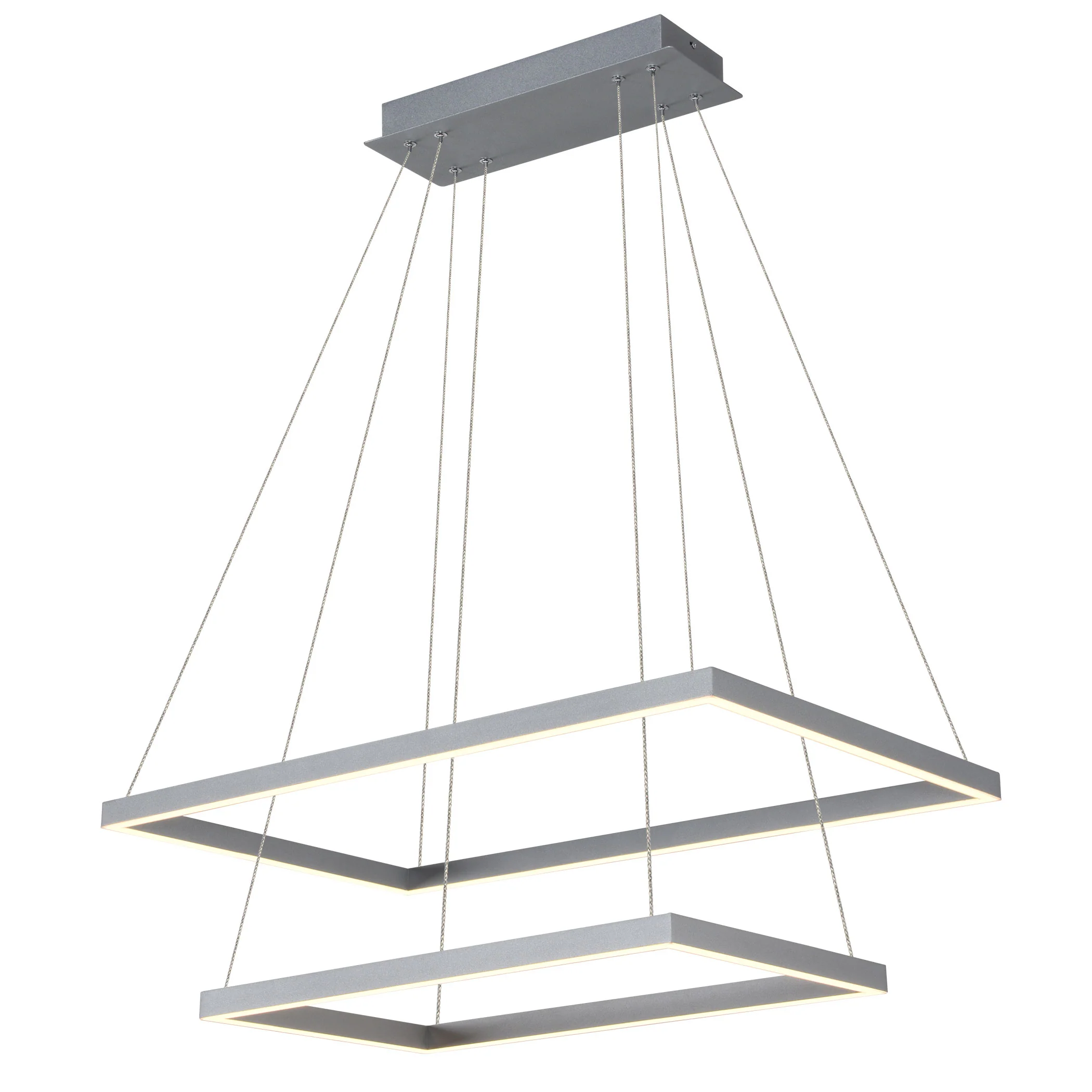 VONN Atria Duo VMC31710AL 29" Integrated LED ETL Certified Square Chandelier, Height Adjustable Silver Pendant - Image 7