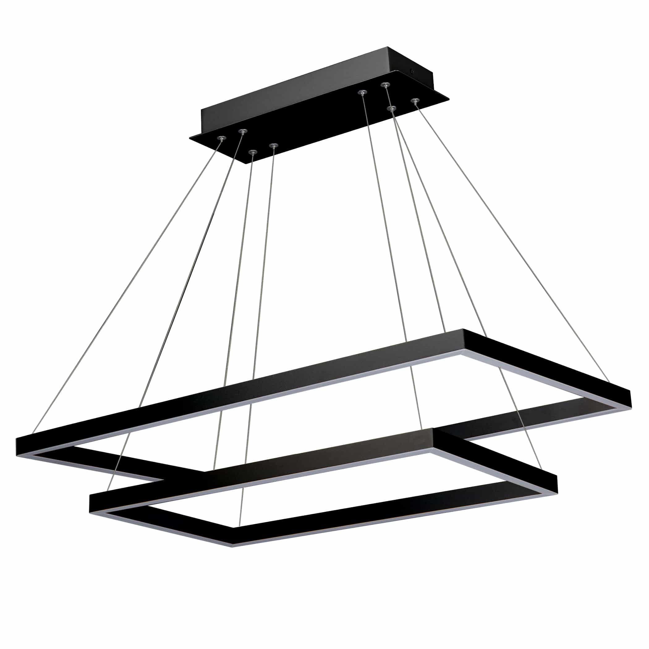 VONN Atria Duo VMC31710BL 29" Integrated LED ETL Certified Square Chandelier Height Adjustable Pendant in Black - Image 10