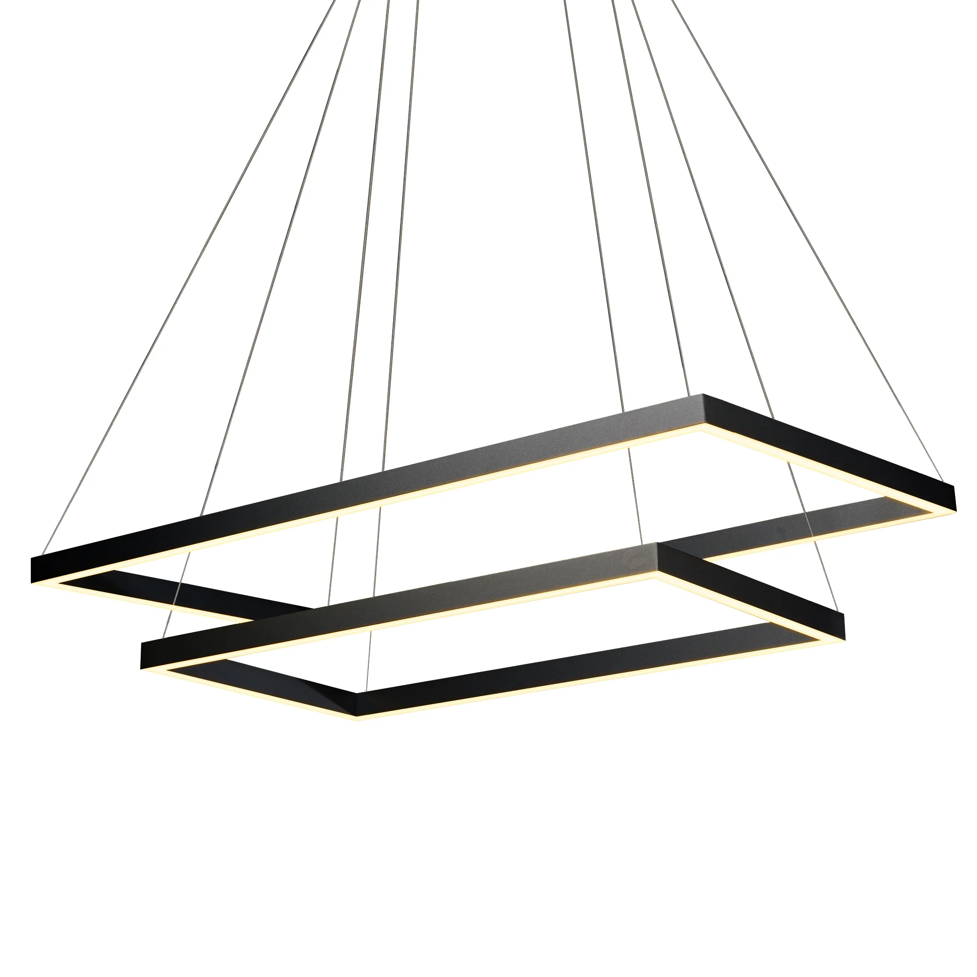 VONN Atria Duo VMC31710BL 29" Integrated LED ETL Certified Square Chandelier Height Adjustable Pendant in Black - Image 8