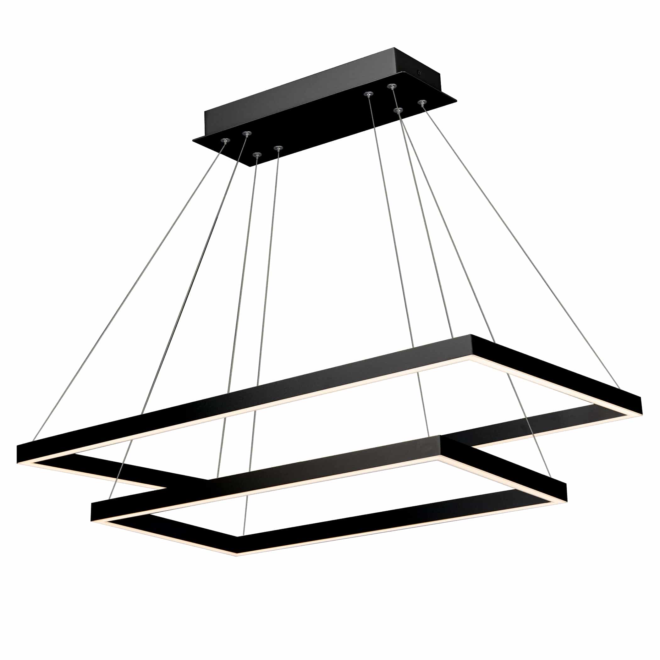 VONN Atria Duo VMC31710BL 29" Integrated LED ETL Certified Square Chandelier Height Adjustable Pendant in Black - Image 9