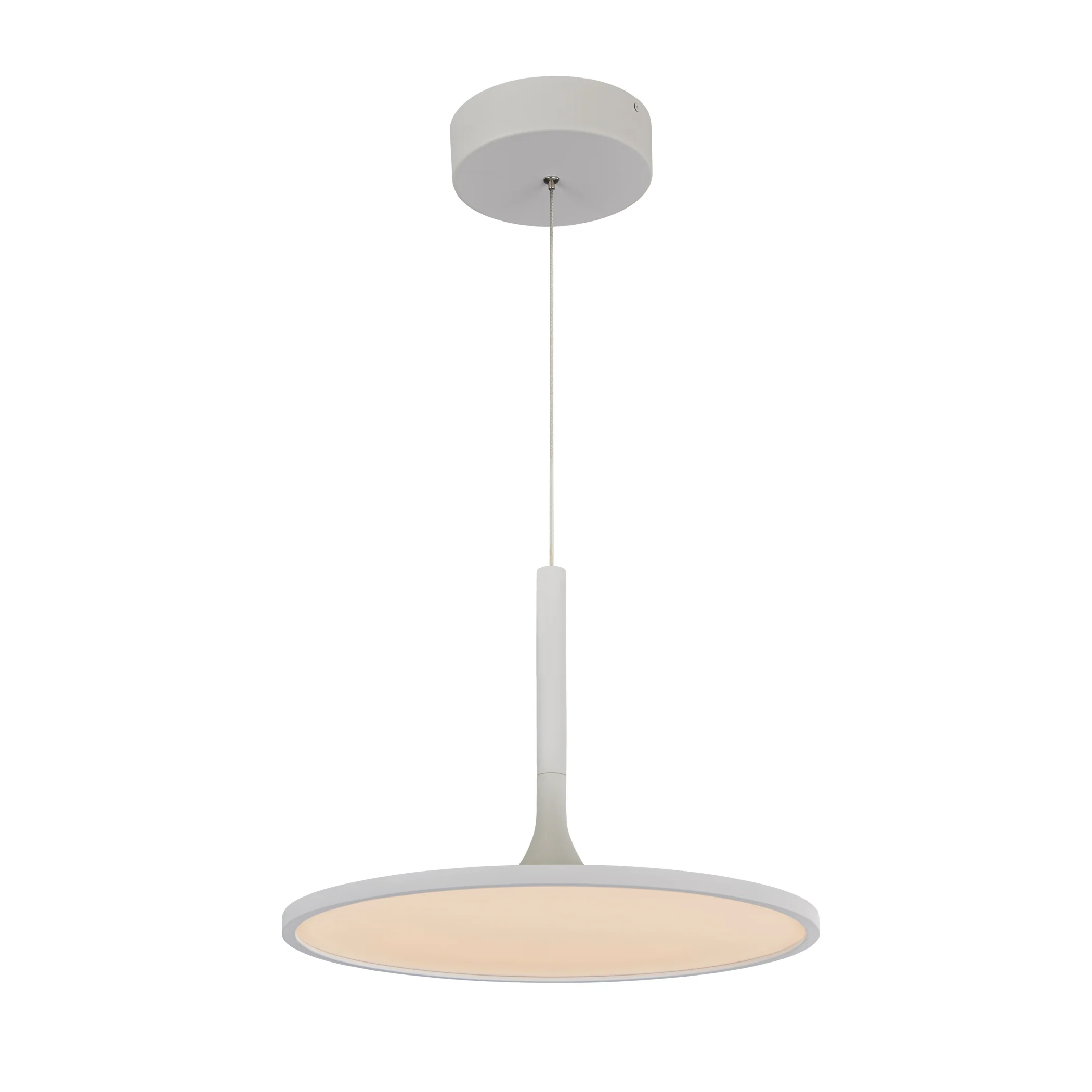 VONN Salm VMC31810SW 17" Integrated LED ETL Certified Pendant, Height Adjustable Disc Chandelier in White - Image 8