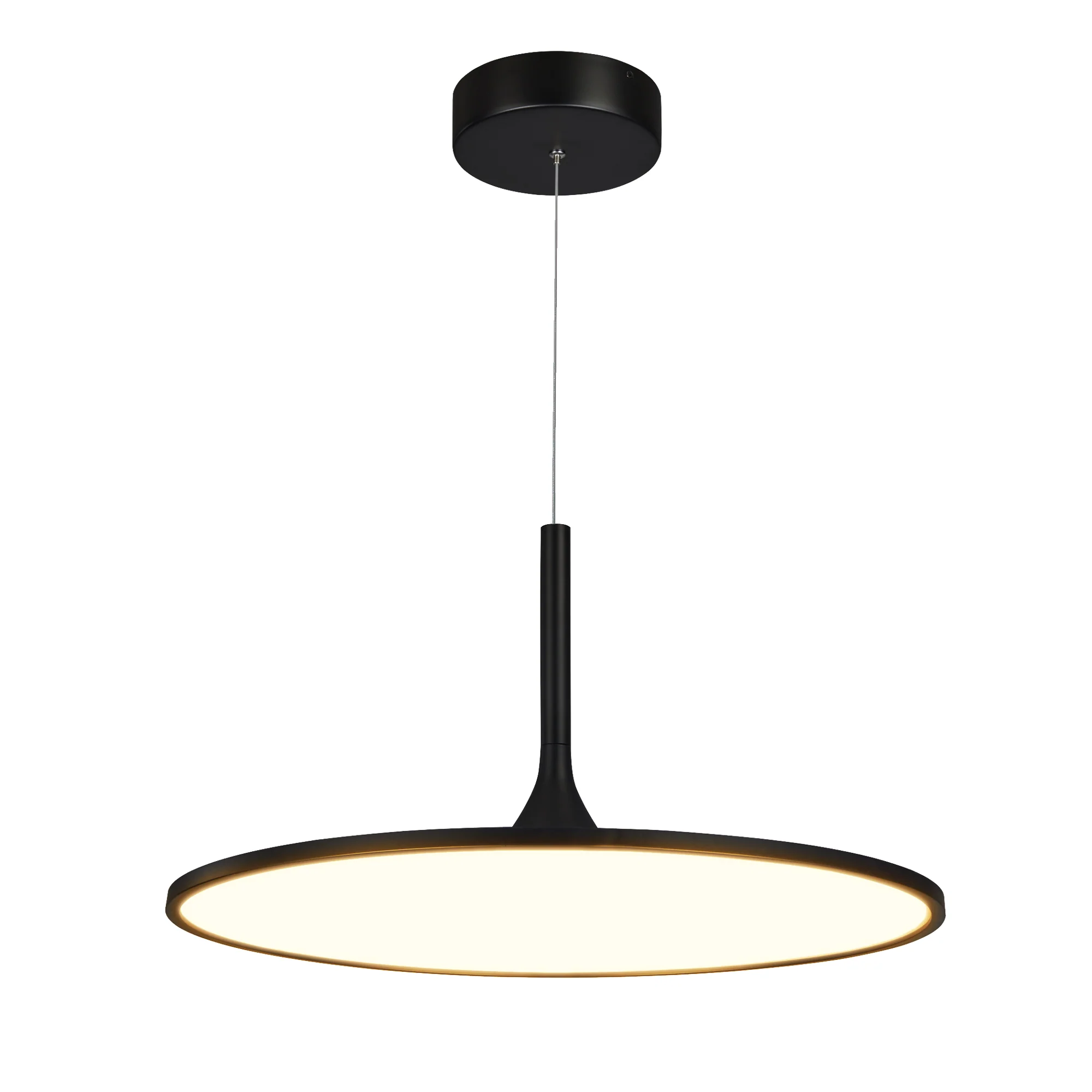 VONN Salm VMC31820BL 24" Integrated LED ETL Certified Pendant, Height Adjustable Disc Chandelier in Black - Image 10