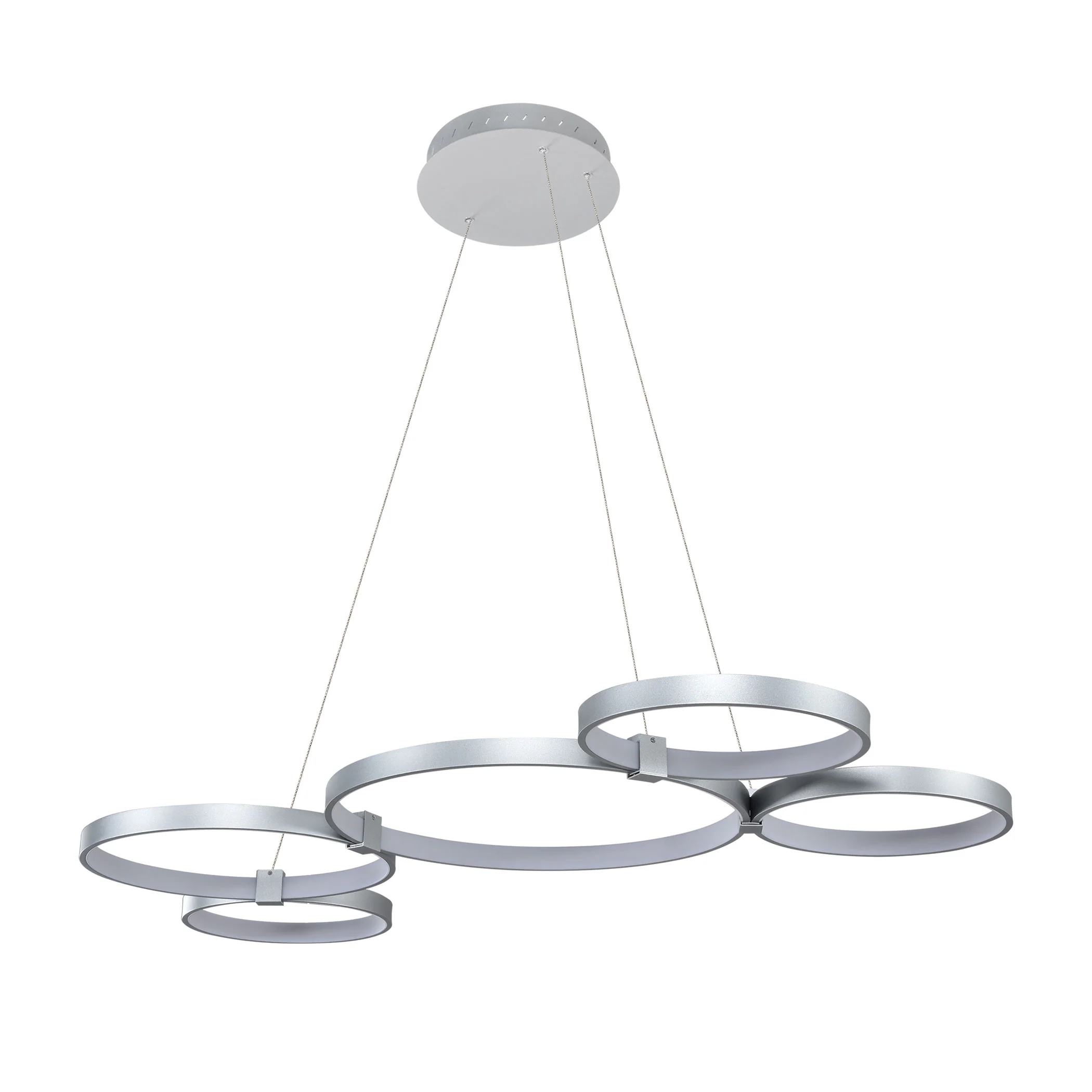 VONN Capella VMC32410AL 50" Integrated LED ETL Certified Chandelier Height Adjustable Ring Pendant in Silver - Image 10
