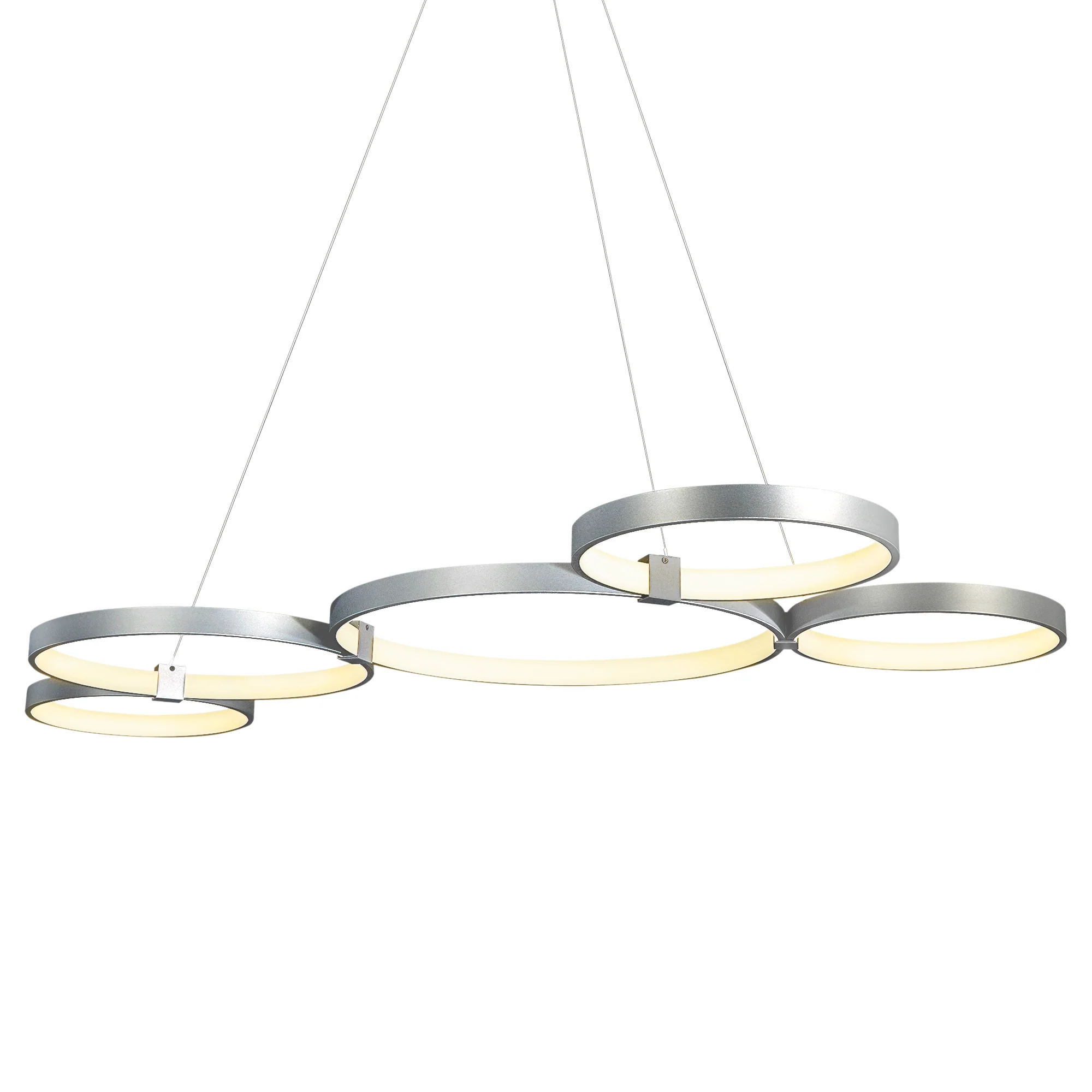 VONN Capella VMC32410AL 50" Integrated LED ETL Certified Chandelier Height Adjustable Ring Pendant in Silver - Image 11