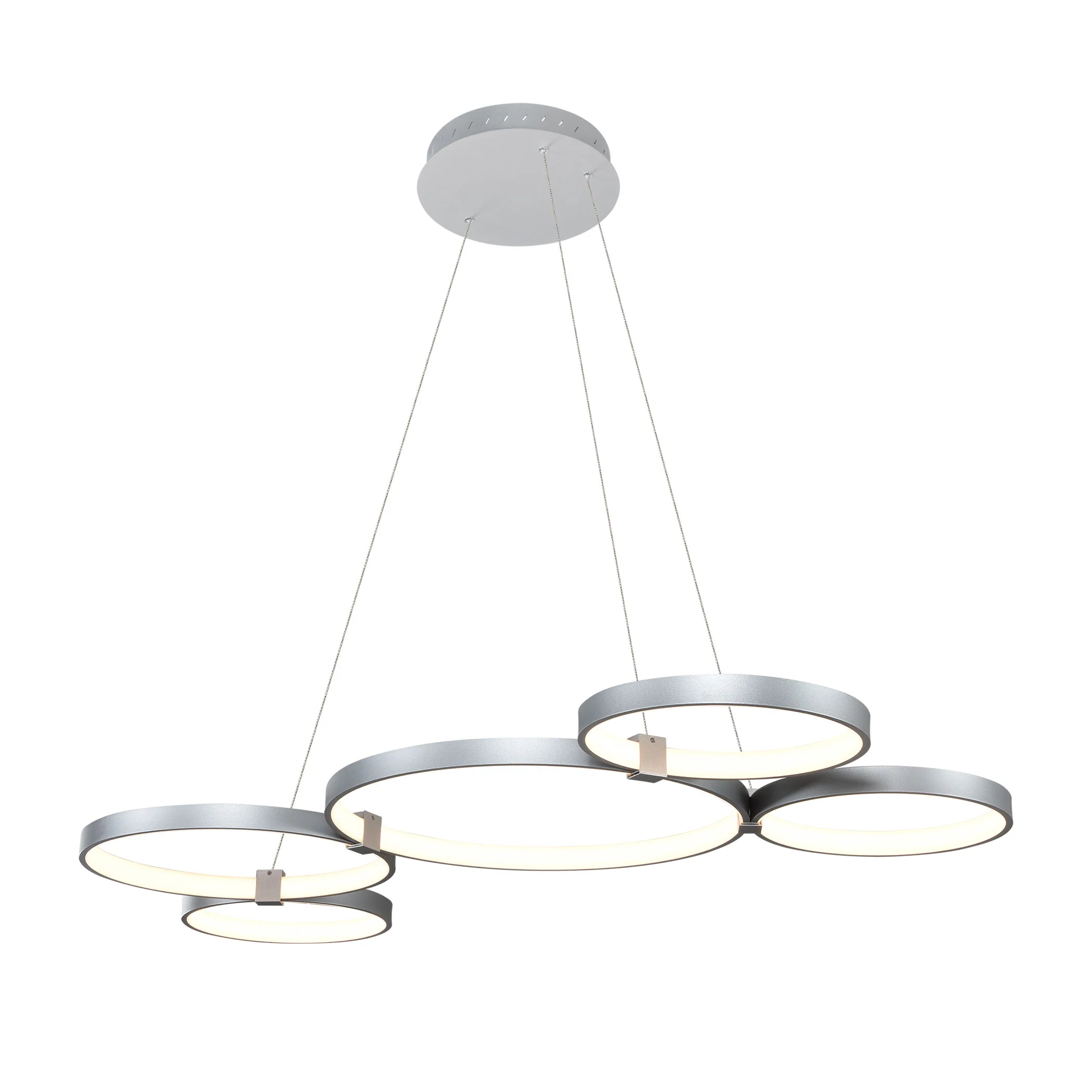 VONN Capella VMC32410AL 50" Integrated LED ETL Certified Chandelier Height Adjustable Ring Pendant in Silver - Image 12