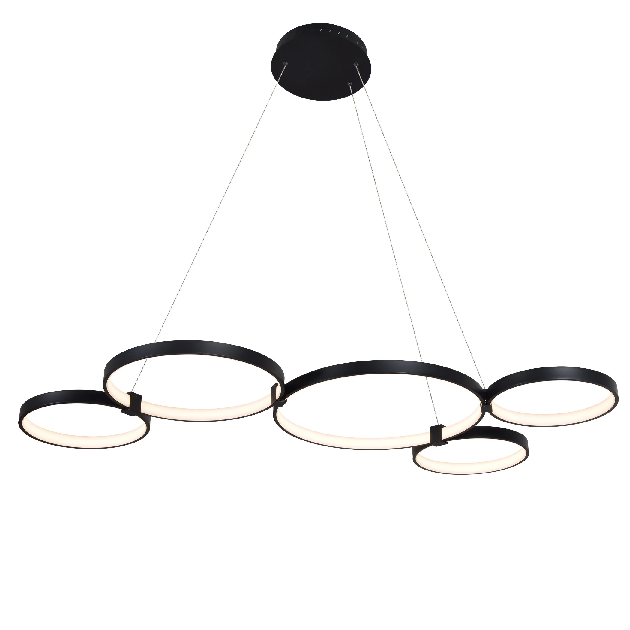 VONN Capella VMC32410BL 50" Integrated LED ETL Certified Chandelier Height Adjustable Ring Pendant in Black - Image 10