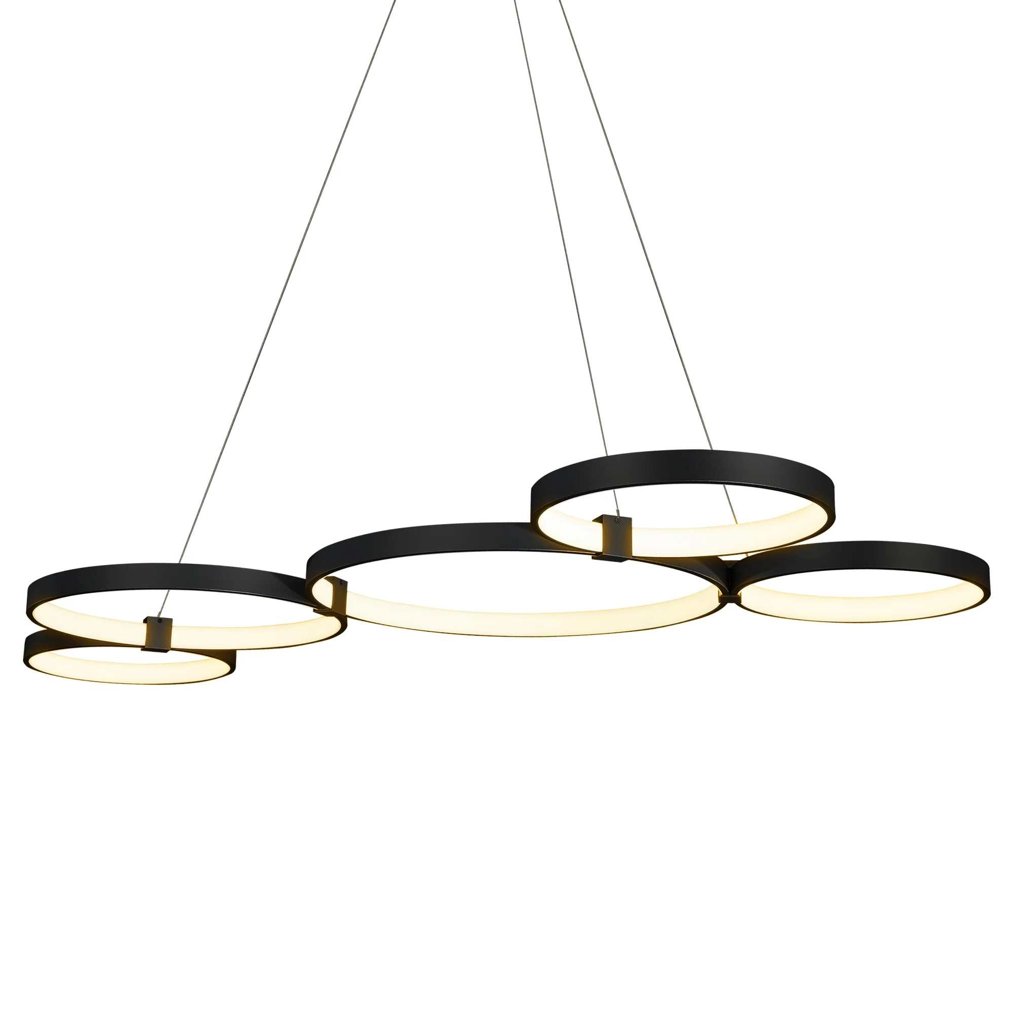 VONN Capella VMC32410BL 50" Integrated LED ETL Certified Chandelier Height Adjustable Ring Pendant in Black - Image 8
