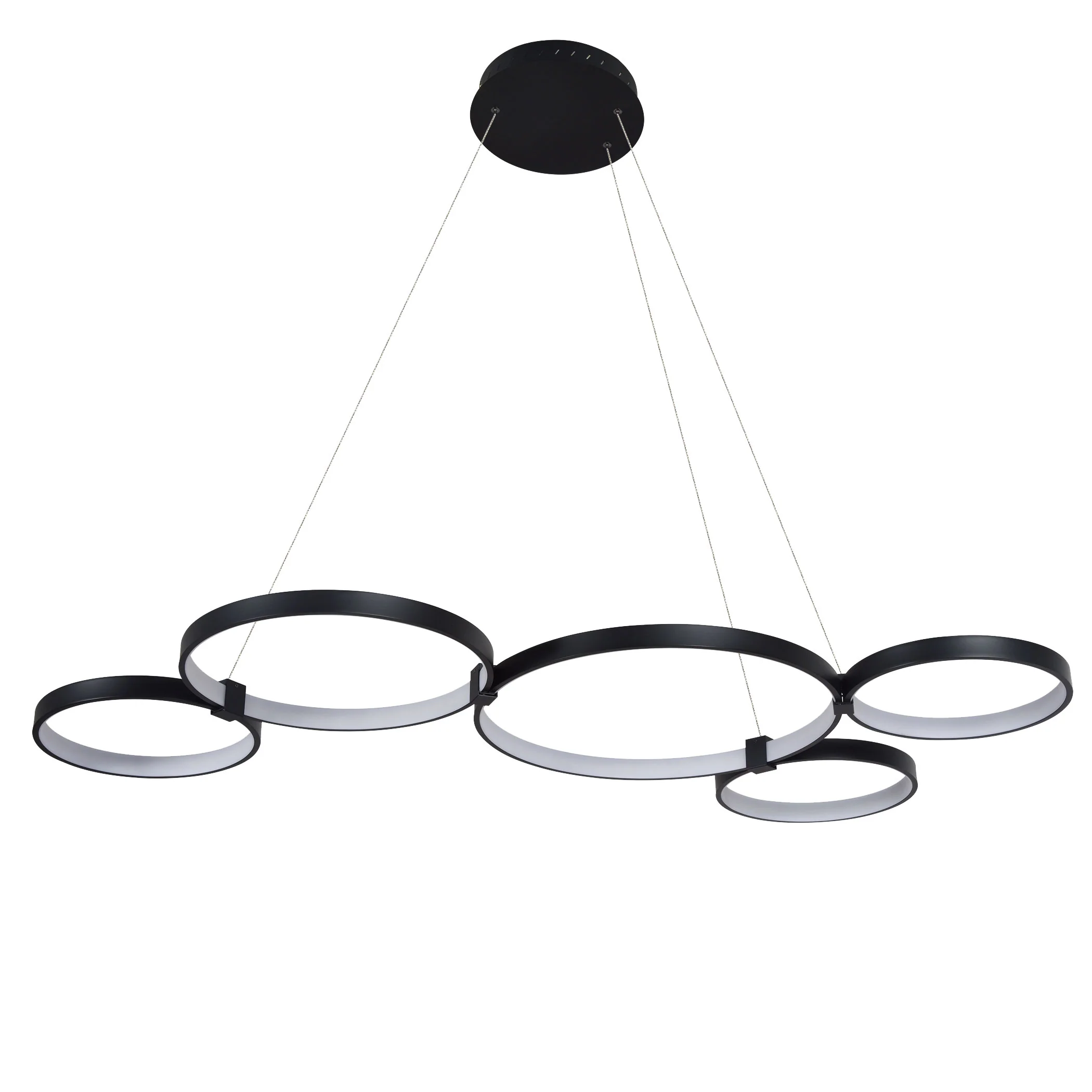 VONN Capella VMC32410BL 50" Integrated LED ETL Certified Chandelier Height Adjustable Ring Pendant in Black - Image 9
