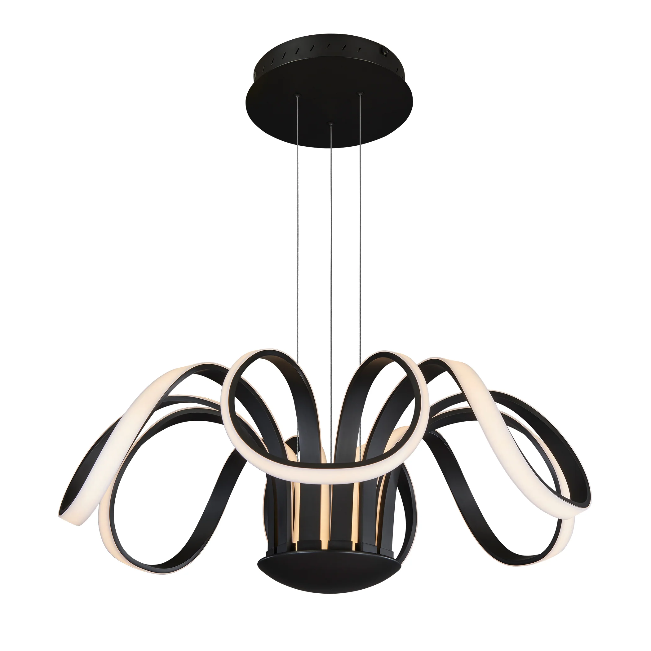 VONN Capella VMC32420BL 30" Integrated LED ETL Certified Chandelier Height Adjustable Pendant in Black - Image 10