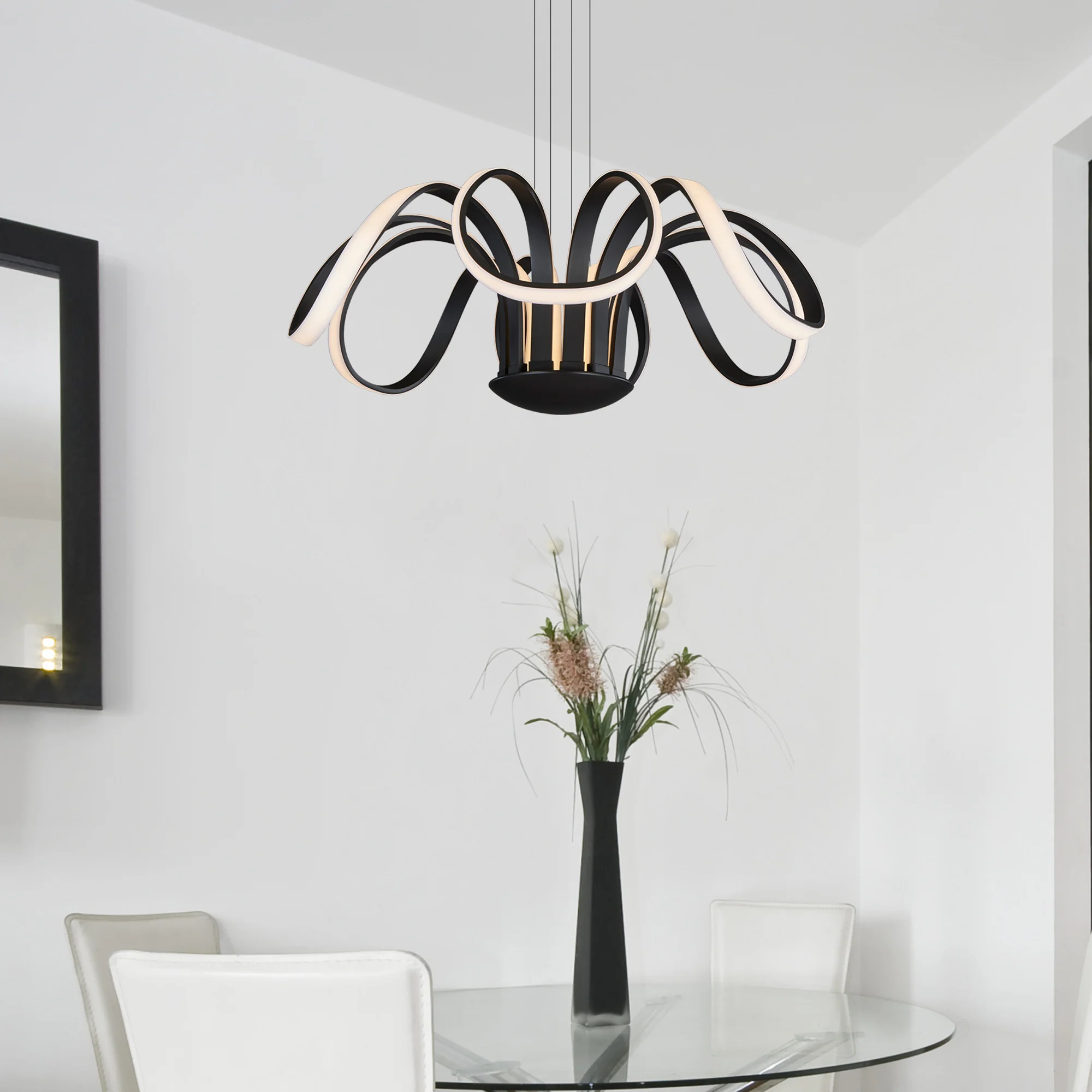 VONN Capella VMC32420BL 30" Integrated LED ETL Certified Chandelier Height Adjustable Pendant in Black - Image 5