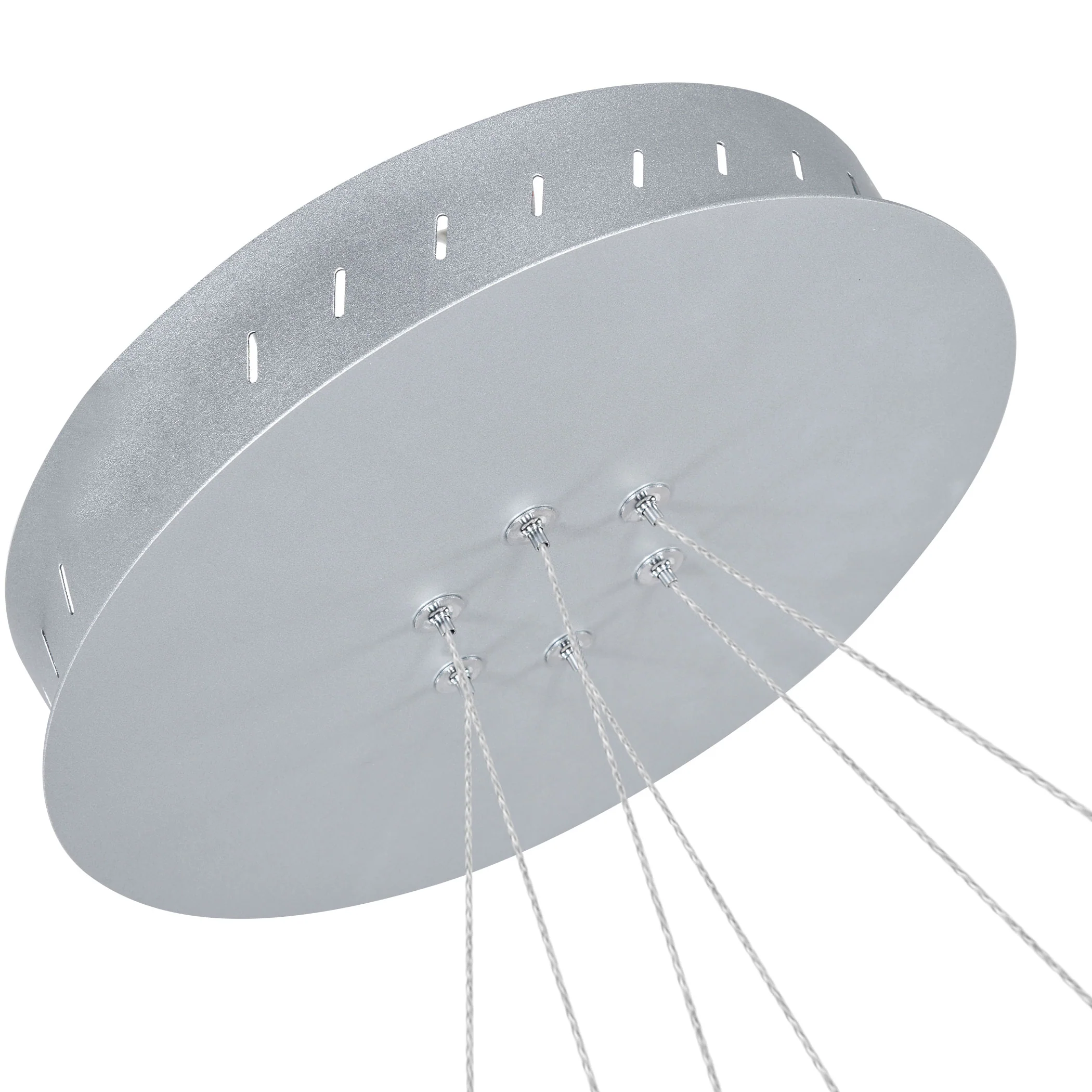 VONN Tania Trio VMC32500AL 32" Integrated LED ETL Certified Ring Chandelier Height Adjustable Silver Pendant - Image 12