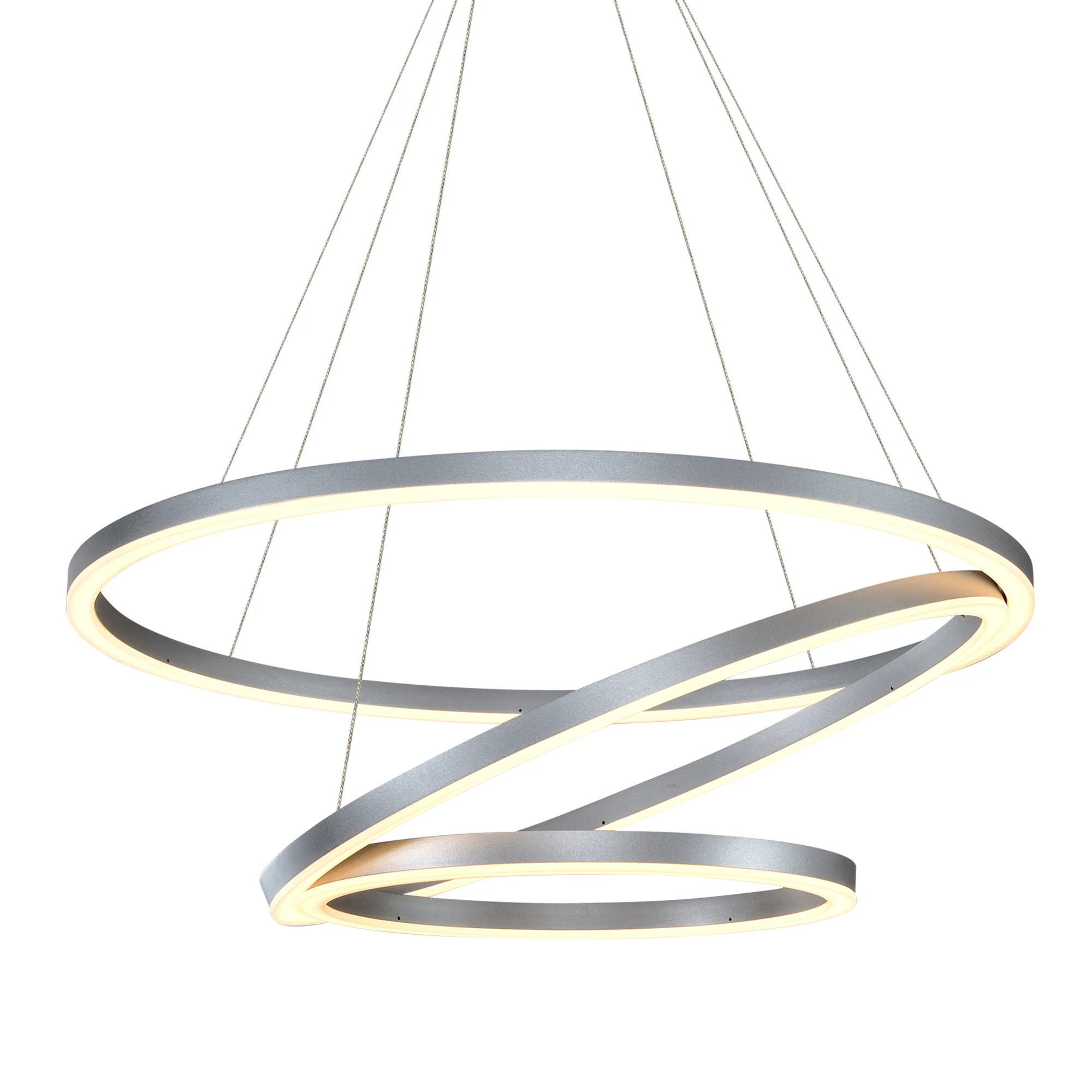 VONN Tania Trio VMC32500AL 32" Integrated LED ETL Certified Ring Chandelier Height Adjustable Silver Pendant - Image 7