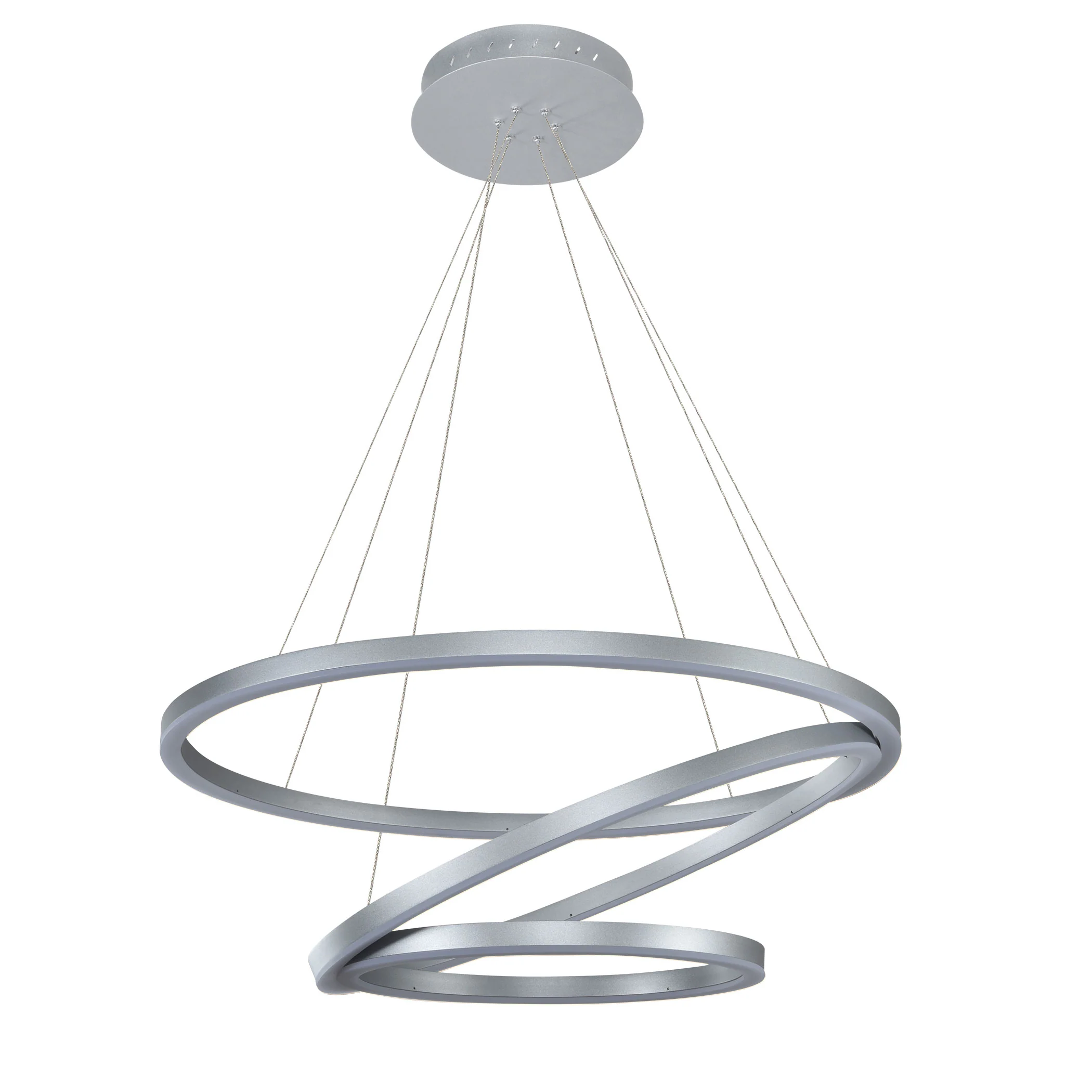 VONN Tania Trio VMC32500AL 32" Integrated LED ETL Certified Ring Chandelier Height Adjustable Silver Pendant - Image 8