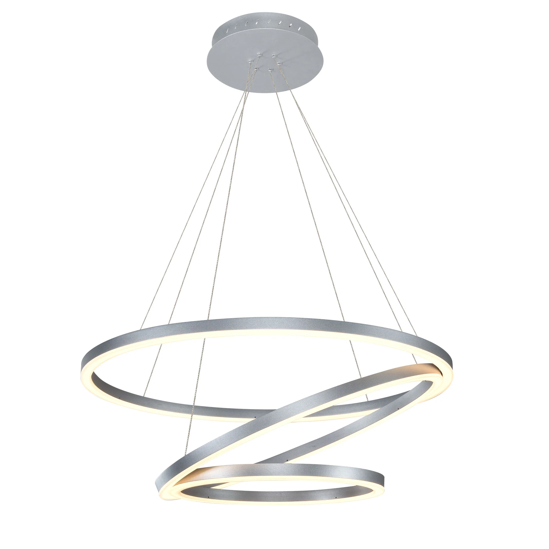VONN Tania Trio VMC32500AL 32" Integrated LED ETL Certified Ring Chandelier Height Adjustable Silver Pendant - Image 9